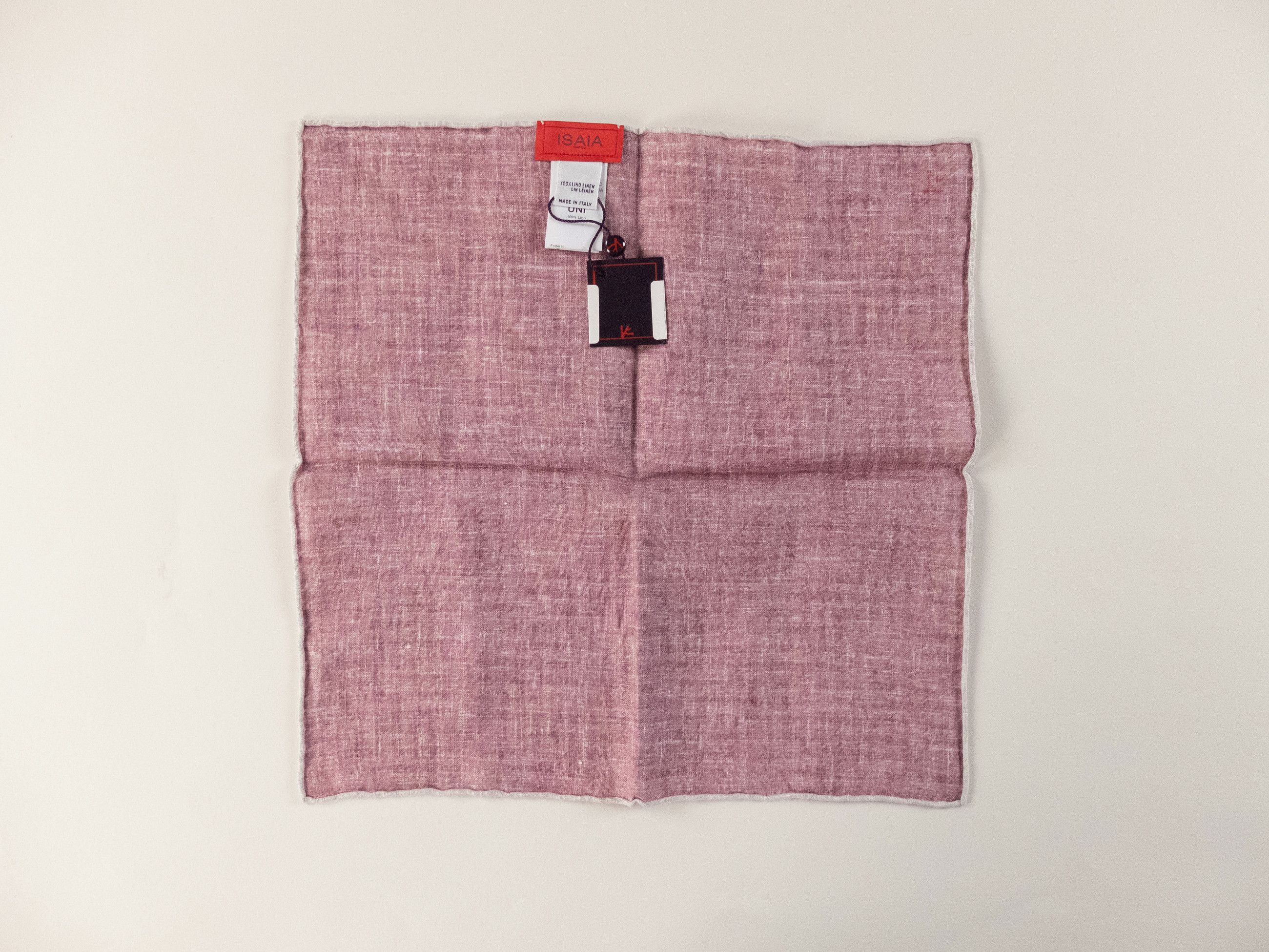 Isaia ISAIA pink white houndstooth plaid linen pocket square Size ONE SIZE - 4 Thumbnail