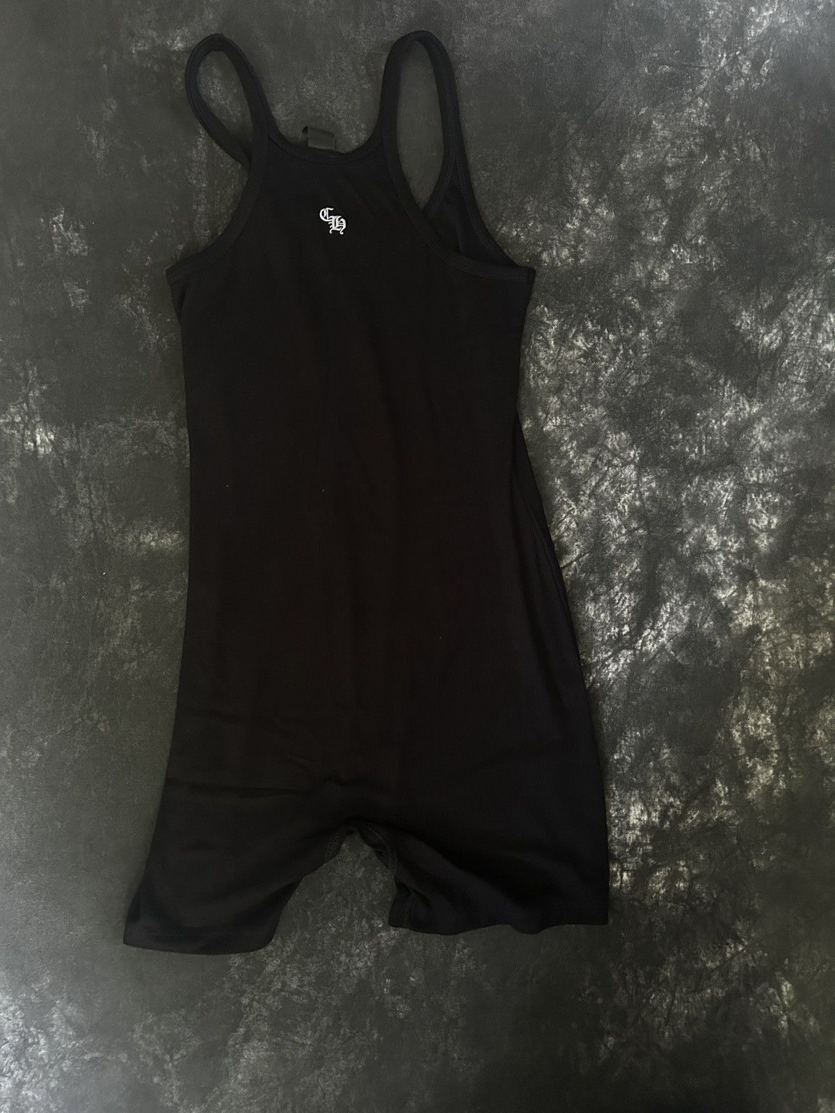 *NEW* CHROME HEARTS BLACK CH BODYSUIT ONSIE BIKE SHORT SZ M