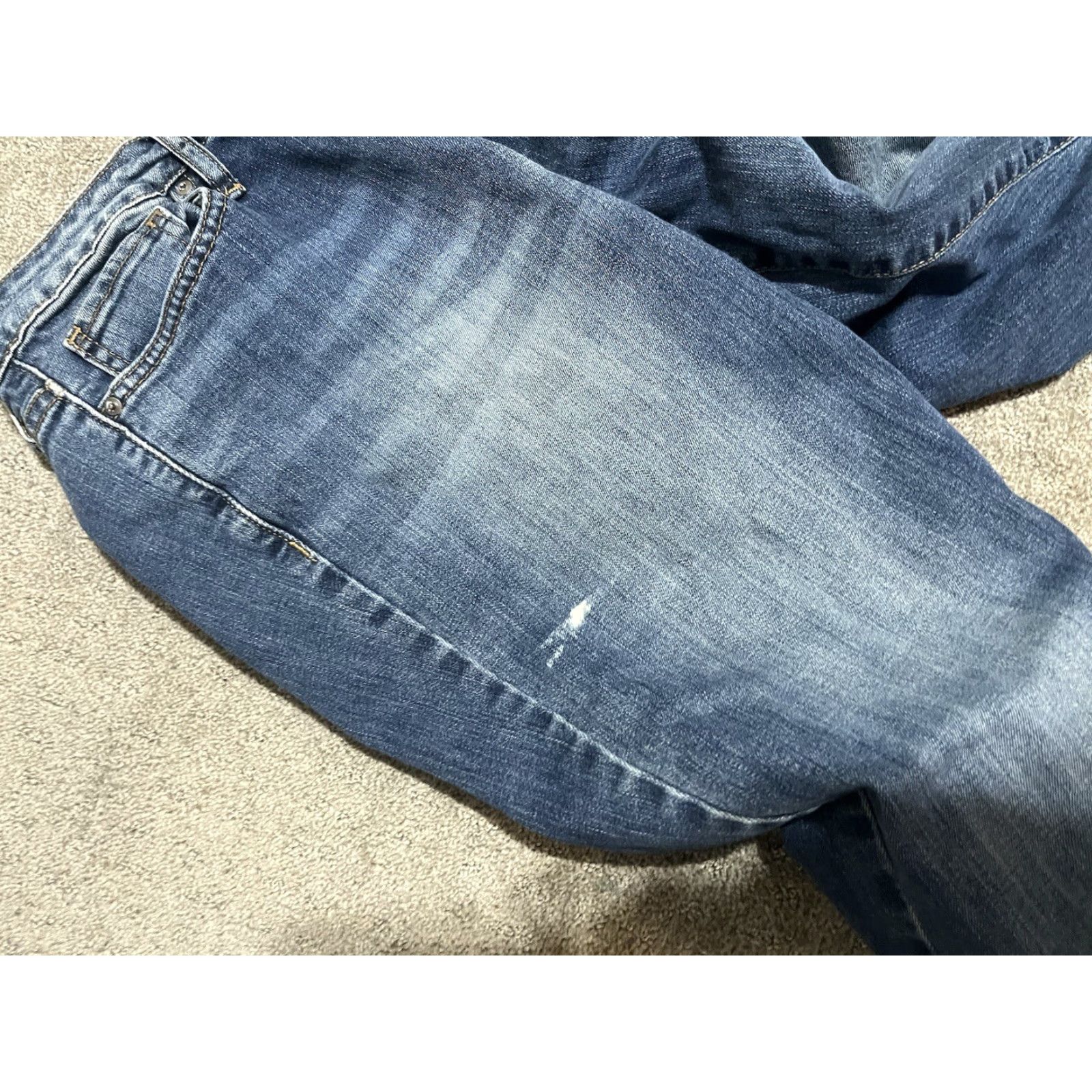 Calvin Klein VINTAGE Calvin Klein Women Jeans Skinny Low Rise Medium Wash Ripped Blue 31x27.5 Size 24" / US 00 / IT 34 - 7 Thumbnail