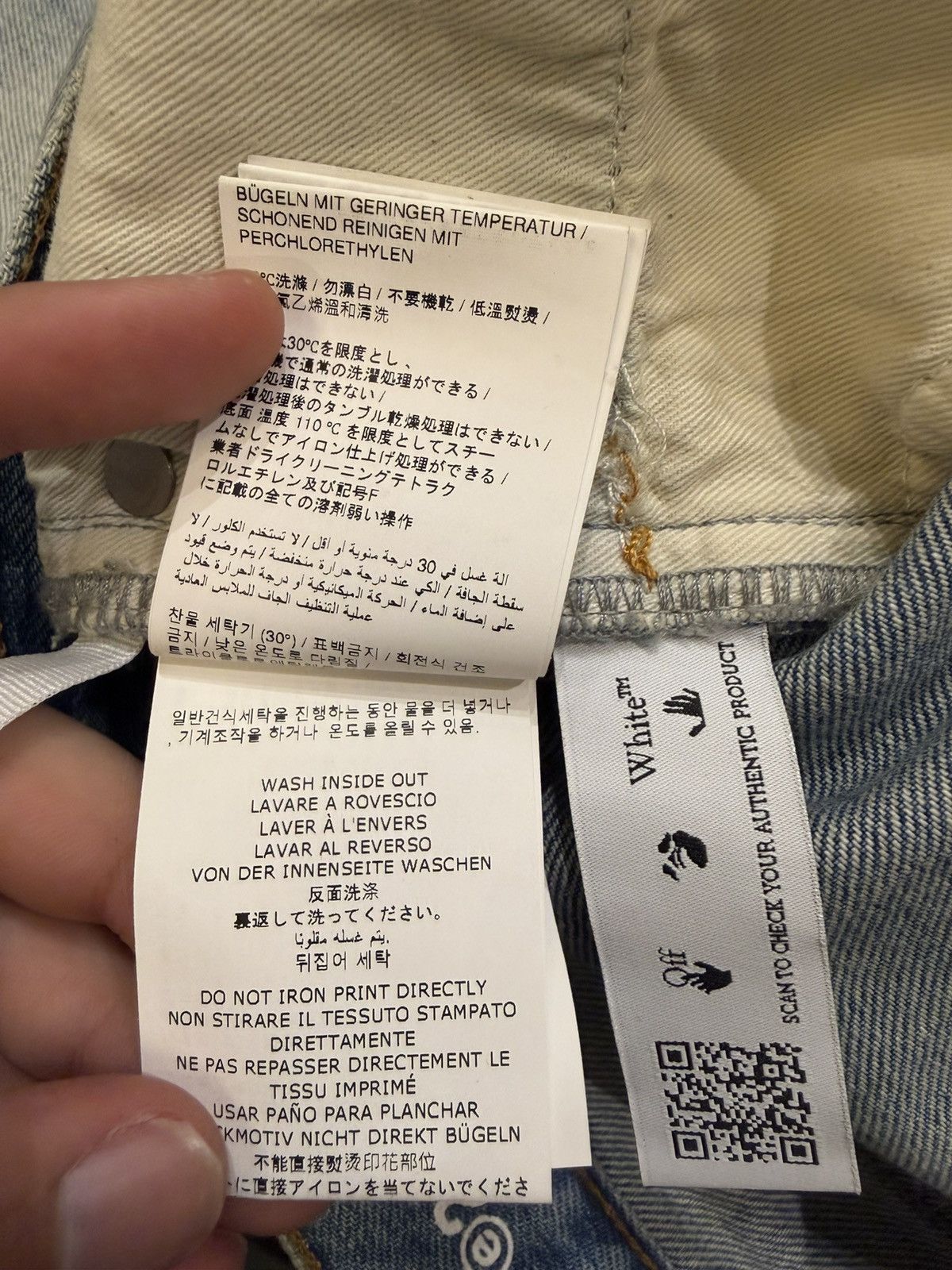 Off-White Off-White “Personal 2020” Blue Denim Jeans Size US 32 / EU 48 - 7 Thumbnail
