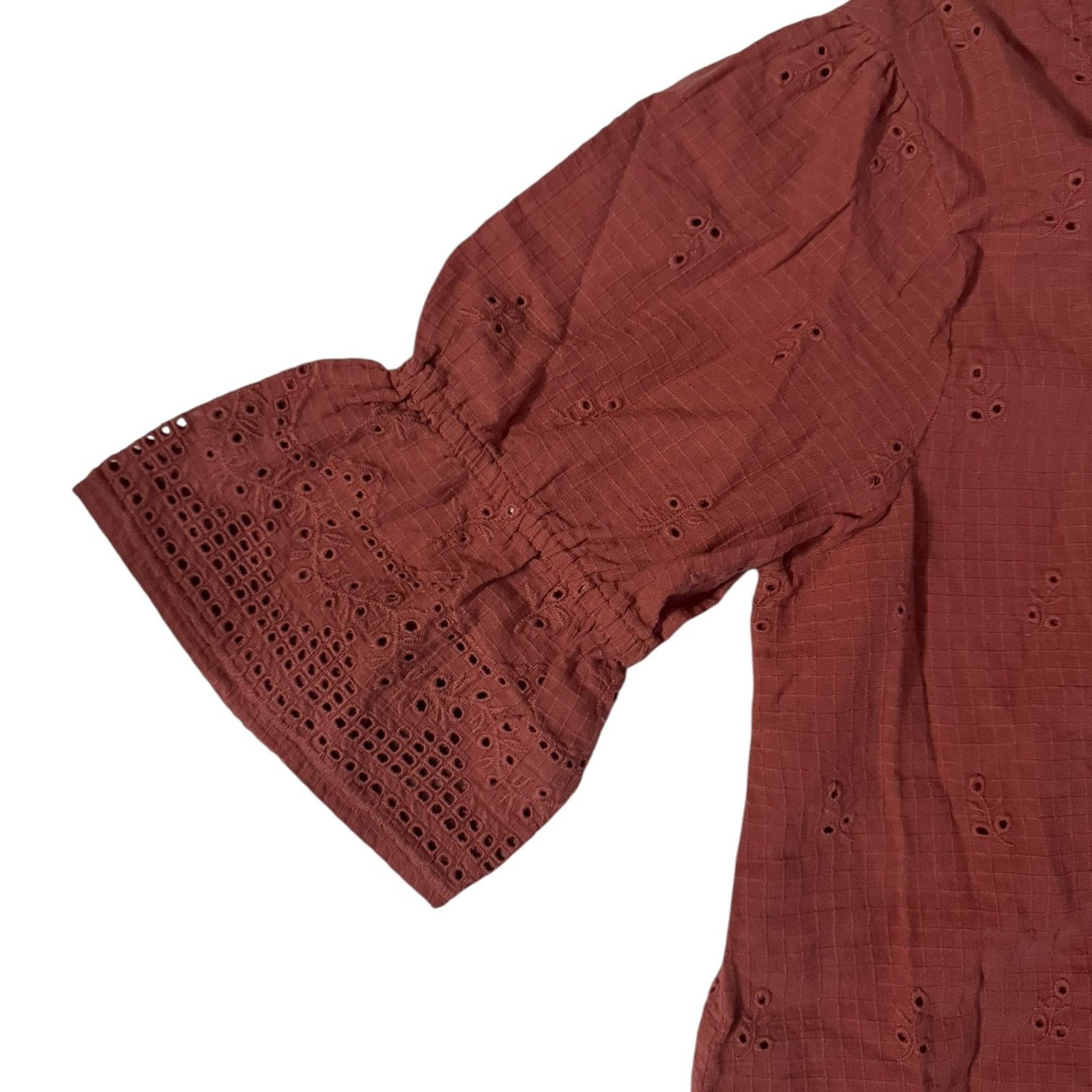 Indigo Rocks & Indigo Dark Rose Top Stitched Floral Pattern Small Size S / US 4 / IT 40 - 3 Thumbnail