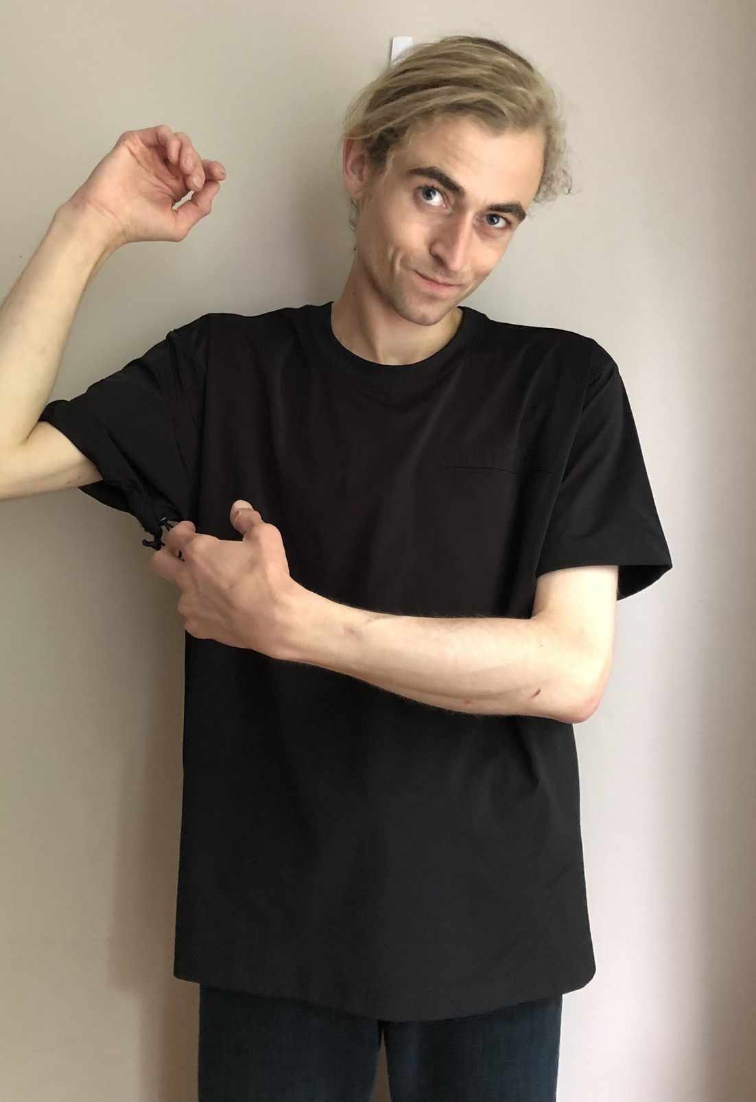 Issey Miyake × Ne-Net Ne-Net Drawstring Sleeve Nylon T Shirt Size US L / EU 52-54 / 3 - 2 Thumbnail