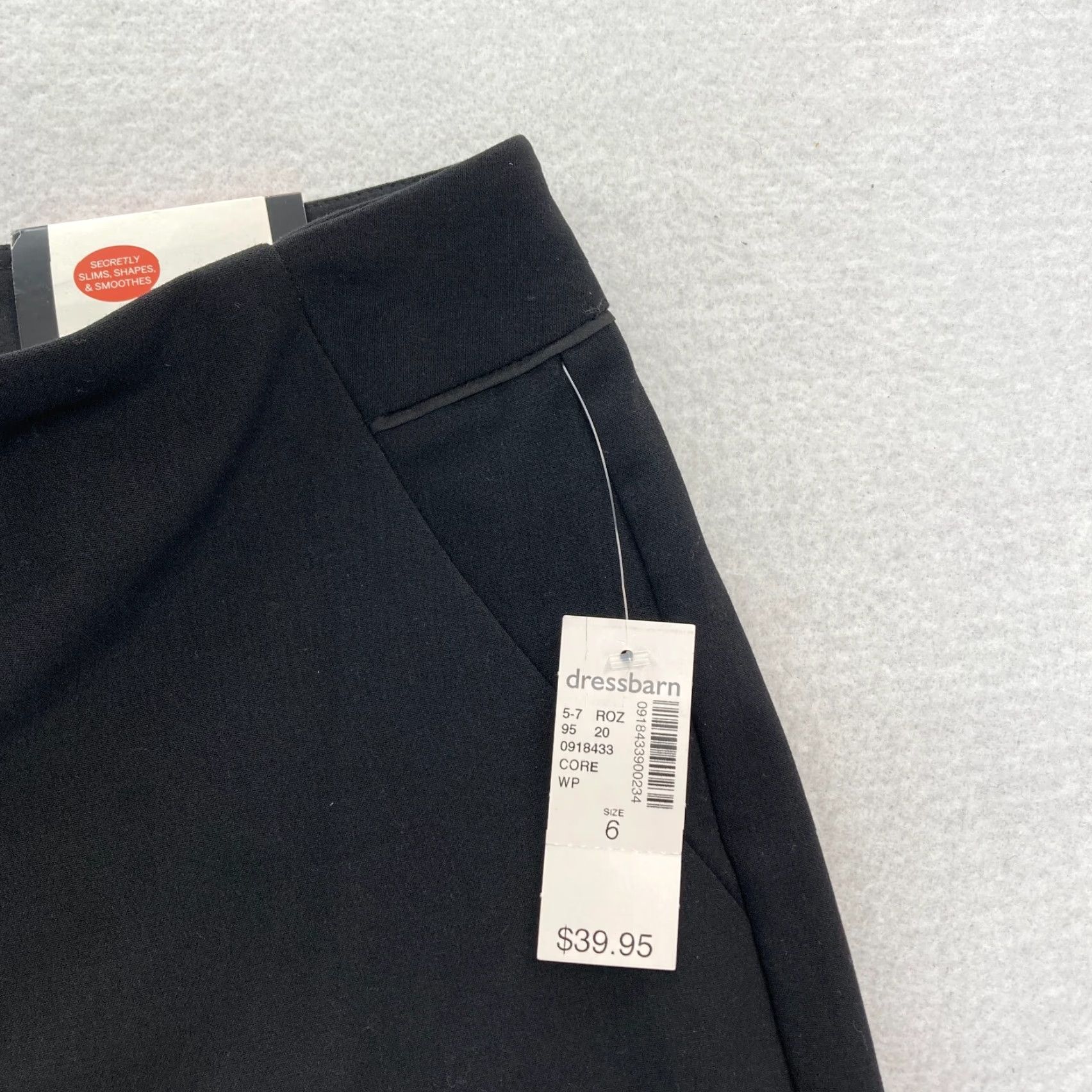 Vintage Roz & Ali Secret Agent Pants Women's 6 Wide Leg Black Stretch Tummy Control NWT Size 28" / US 6 / IT 42 - 3 Thumbnail