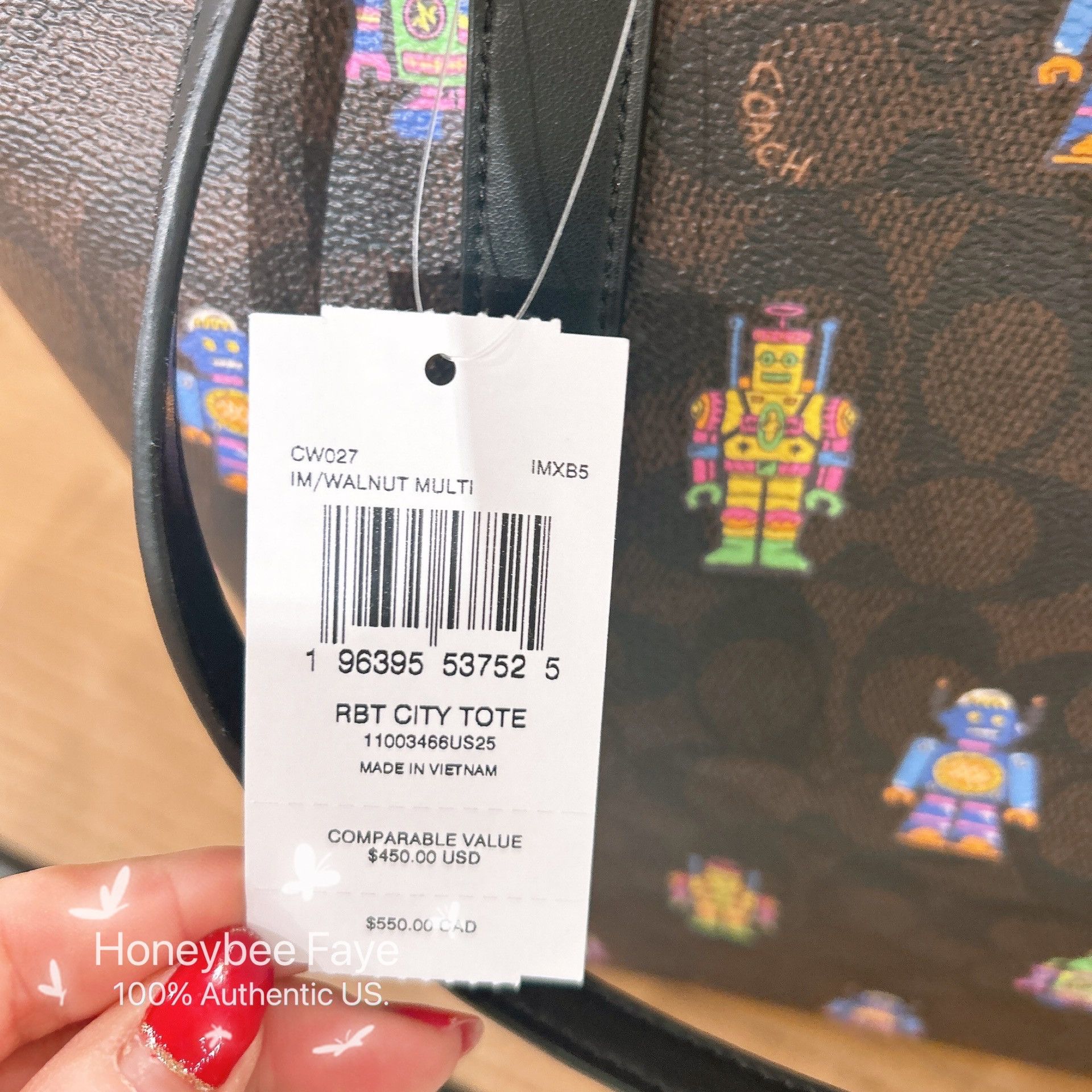 Coach Cosmic Coach City Tote Bag With Robot Print CW027 Size ONE SIZE - 3 Thumbnail