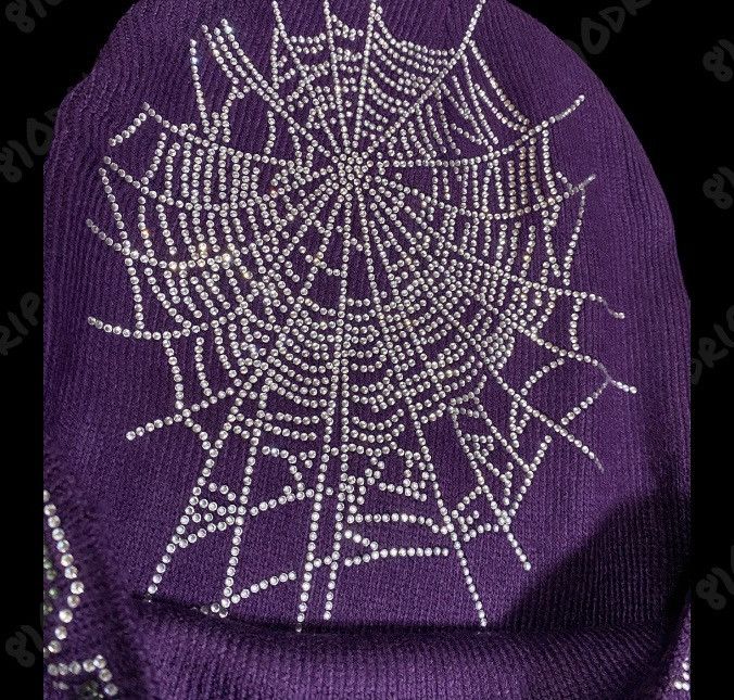 Sp5der Sp5der Rhinestone Web Beanie - Purple Size ONE SIZE - 5 Thumbnail