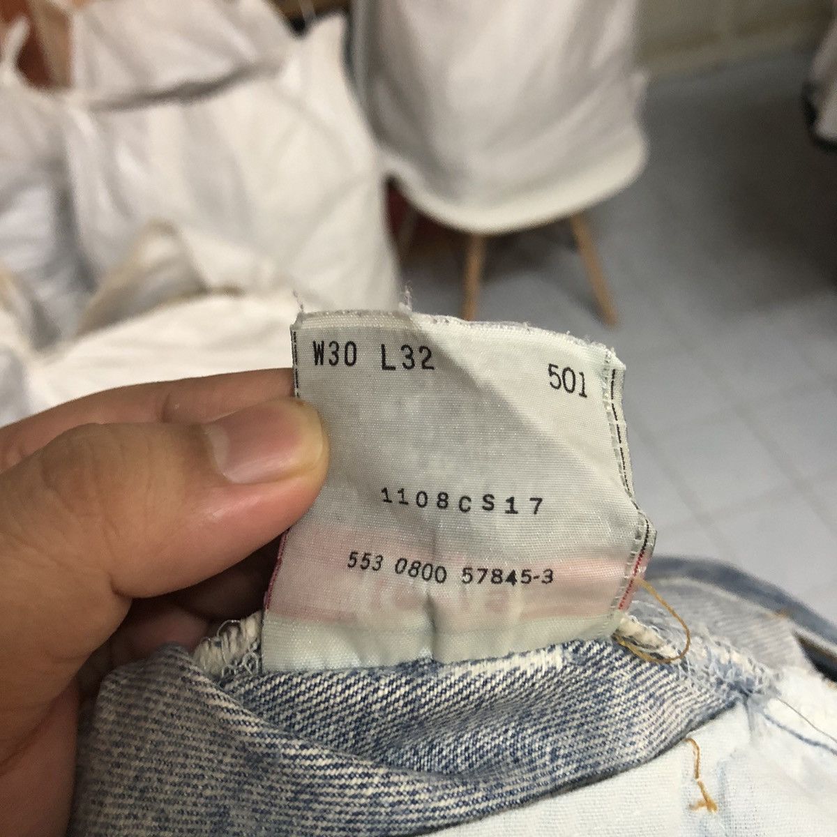 Levi's DLL Levis 501 Ripped distressed faded Blue Denim Pants #C002 Size US 30 / EU 46 - 21 Thumbnail