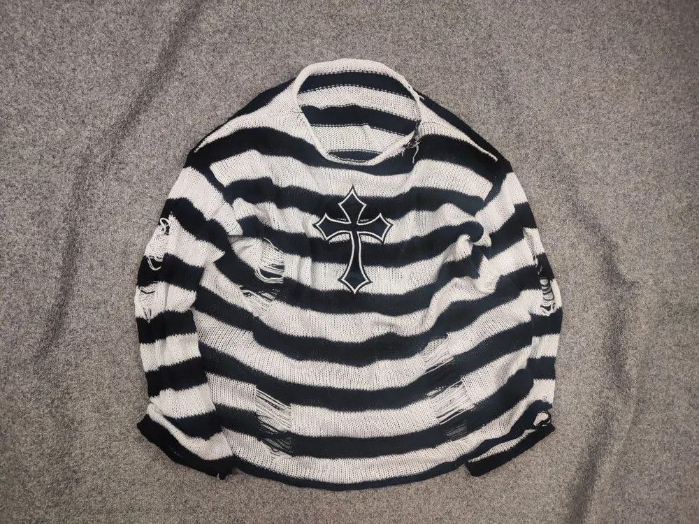 If Six Was Nine Vintage Punk Cros Y2K grunge Oversized knit Sweater Hysteric Size US XL / EU 56 / 4 - 2 Thumbnail