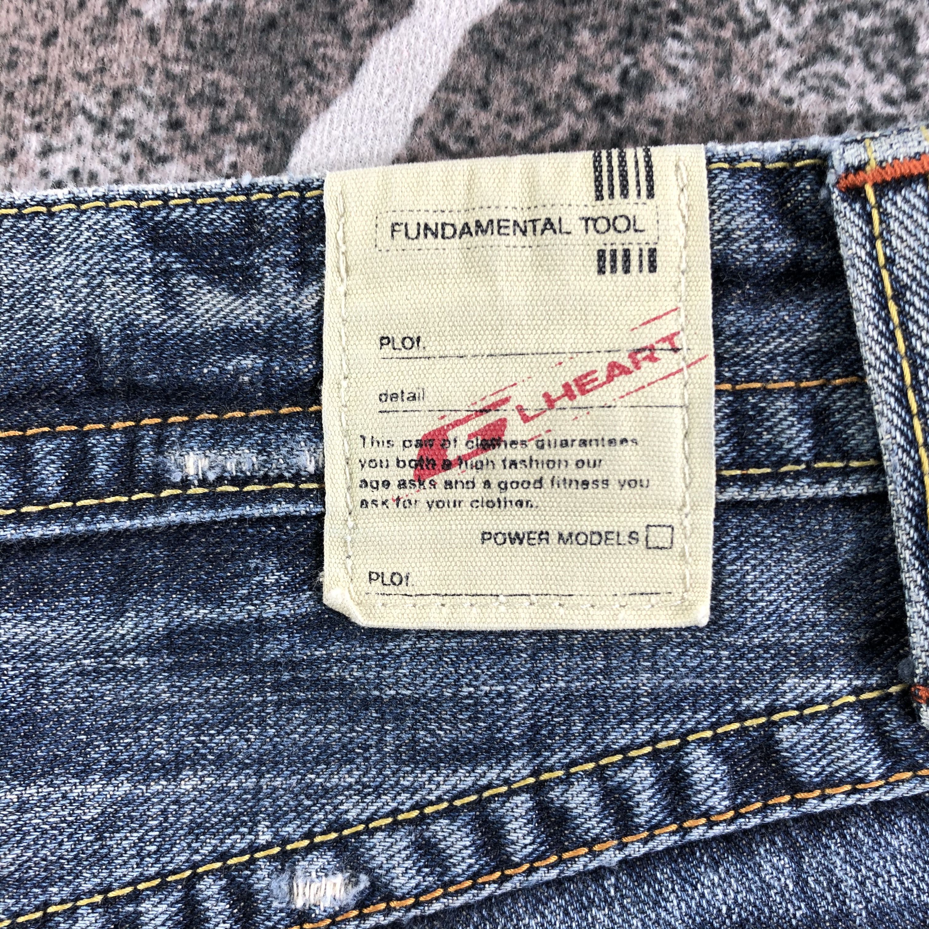 Vintage Gl Heart X Fundamental Jeans Ripped Denim Kj2234 in Blue, Men's (Size 30) — image 5 of 6