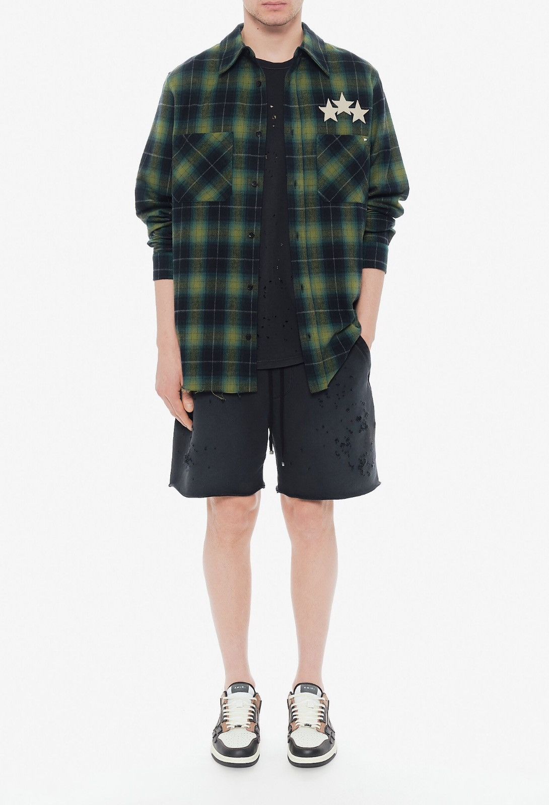 Amiri Last Size Amiri Shirt Distressed Star Plaid IT 54 Size US XL / EU 56 / 4 - 4 Thumbnail