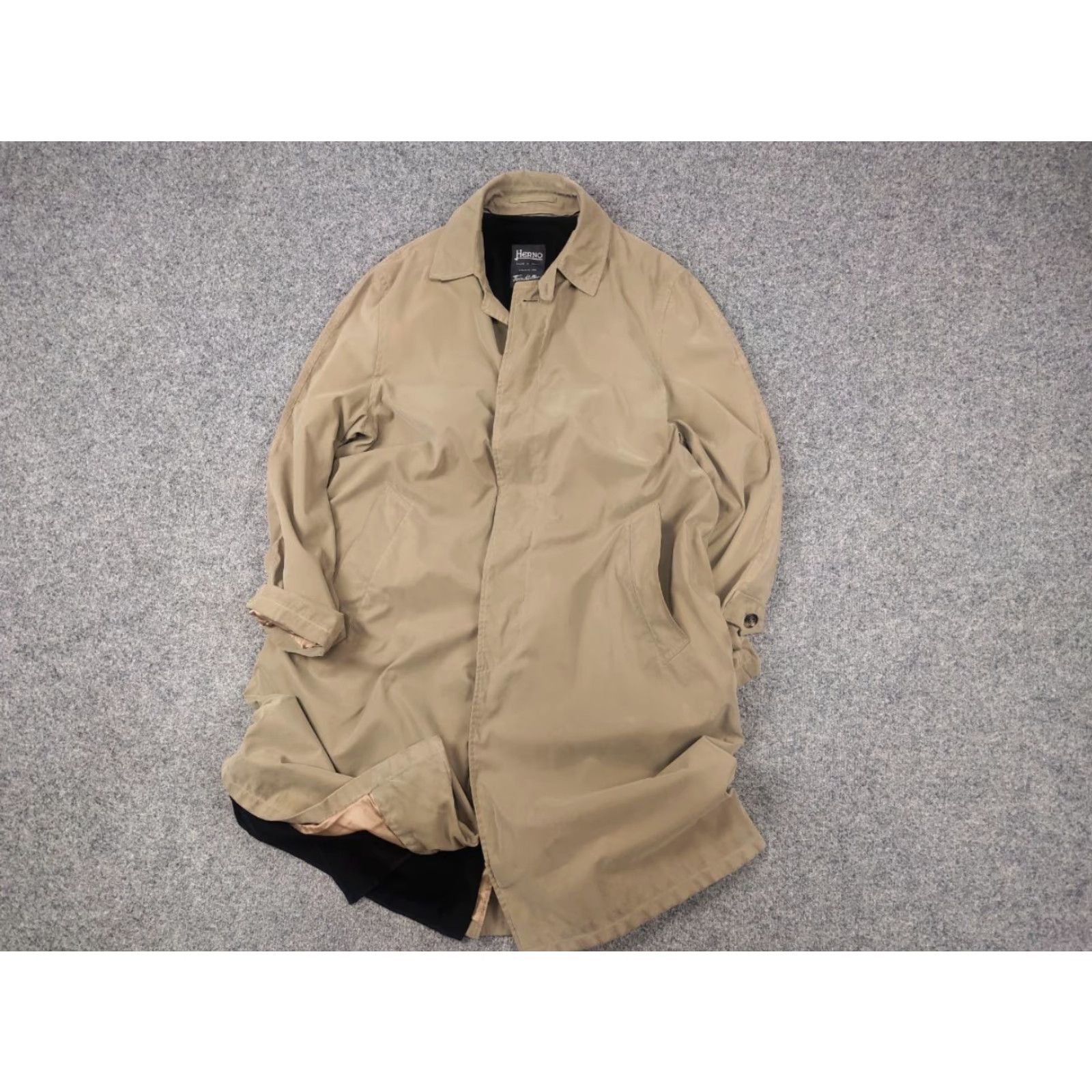 Herno Herno Vintage Trench Coat Mens Beige Nylon Blend Oversized Jacket Wool Lining Size US M / EU 48-50 / 2 - 3 Thumbnail