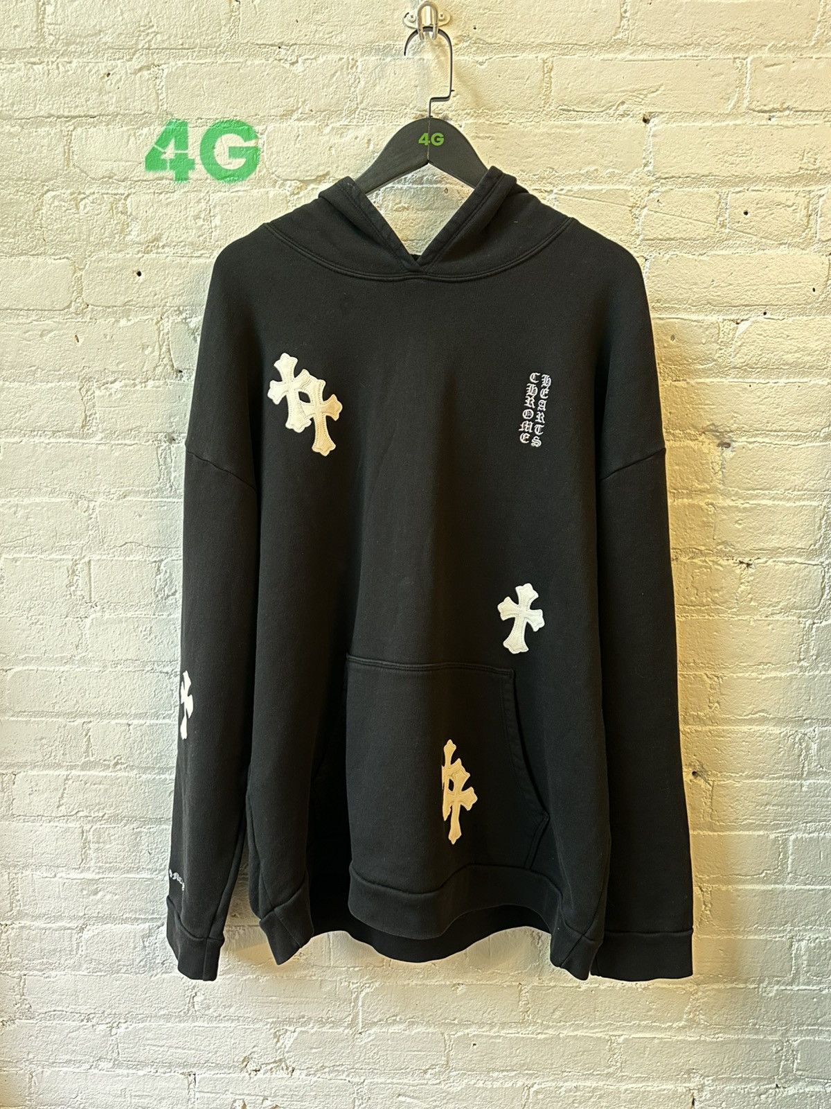 Chrome Hearts CHROME HEARTS 1-1 WHITE PATCH LOGO HOODIE Size US XL / EU 56 / 4 - 1 Thumbnail