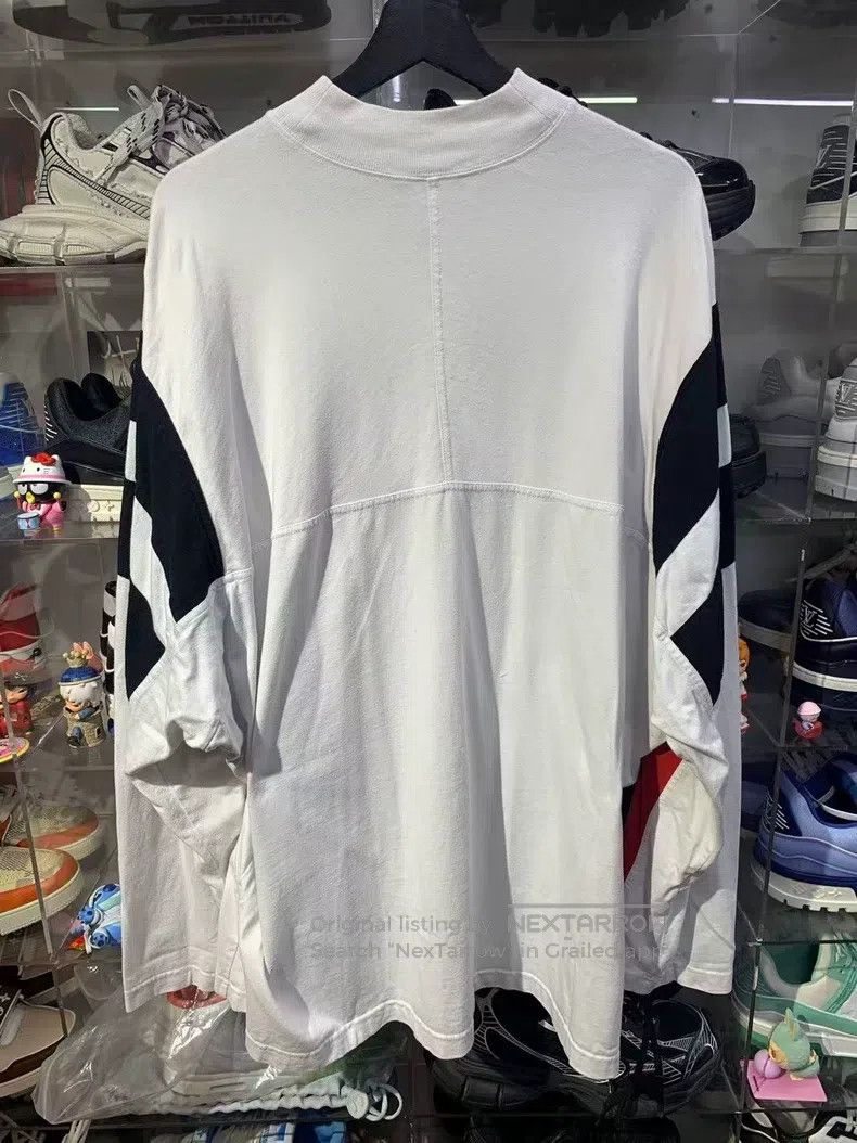 Balenciaga Balenciaga White, Red, Black Color Blocked Double勾 Long Sl Size US M / EU 48-50 / 2 - 2 Thumbnail
