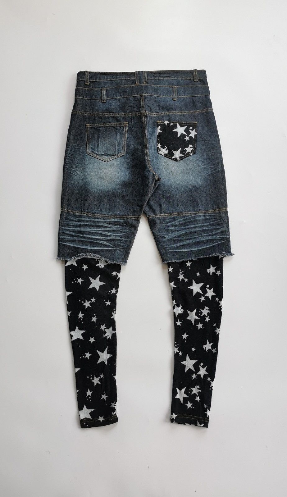Kapital Hop Hips Punk Skull Star Double Waist Legging Denim Jeans Size US 33 - 5 Thumbnail