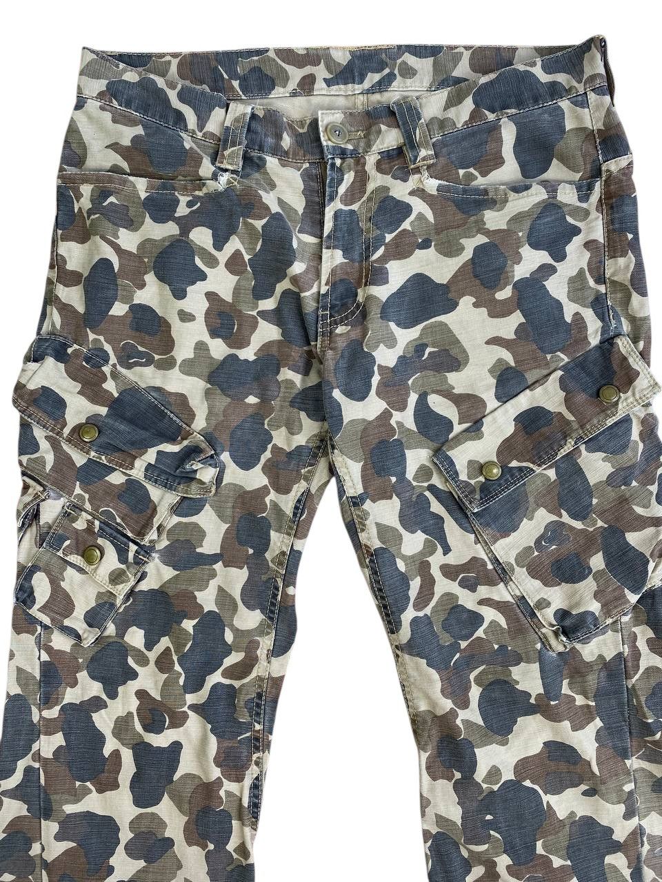 Japanese Brand 291295 Homme Flared Camo Cargo Denim Pants Size US 32 / EU 48 - 3 Thumbnail