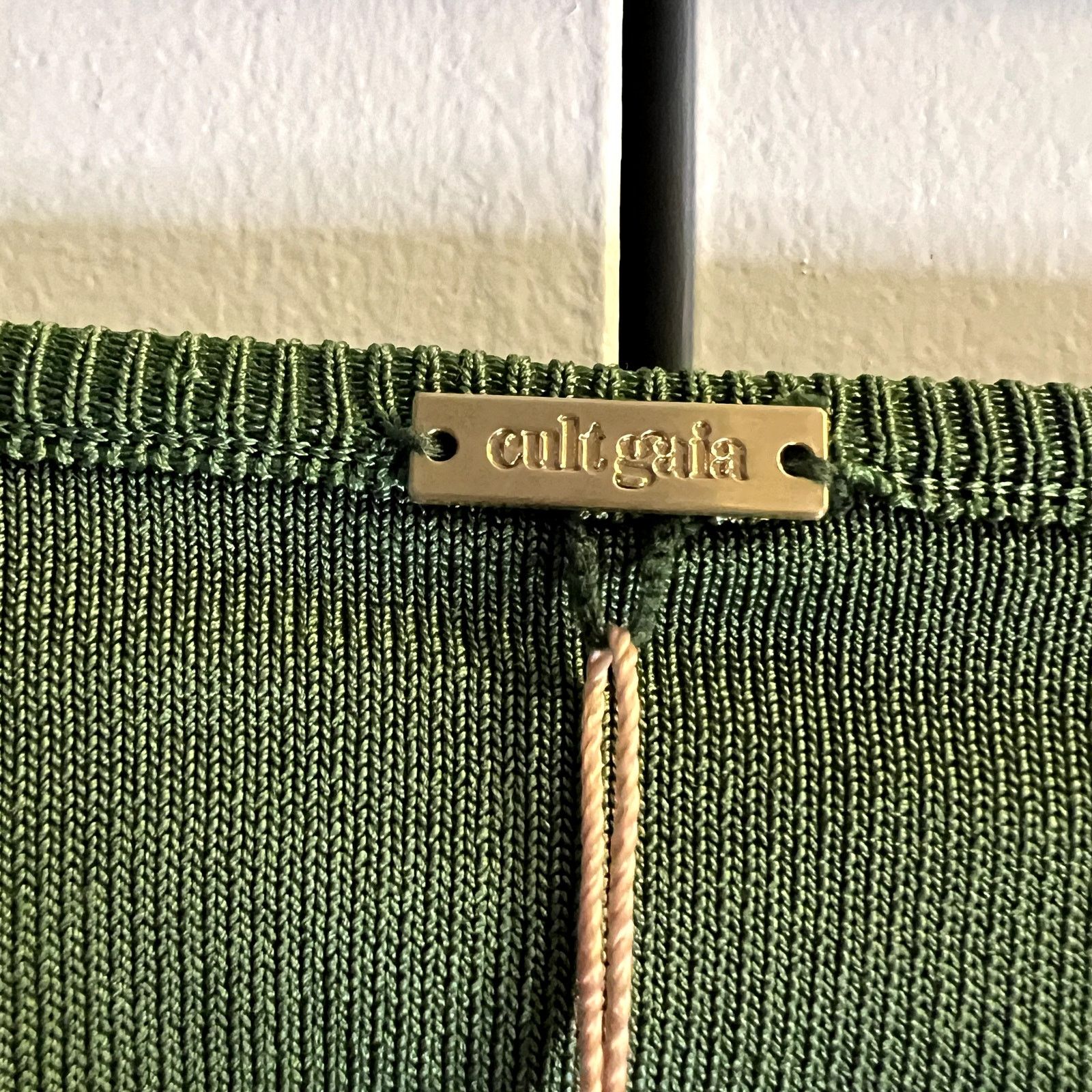 Cult Gaia Serita Knit Midi Dress Size XL Basil Green - crrs.pl