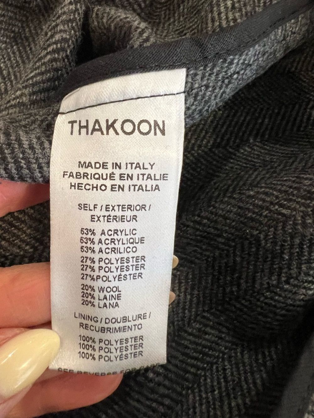 THAKOON Thakoon Italian-Made Herringbone Attached Belt Coat – Size Size M / US 6-8 / IT 42-44 - 6 Thumbnail