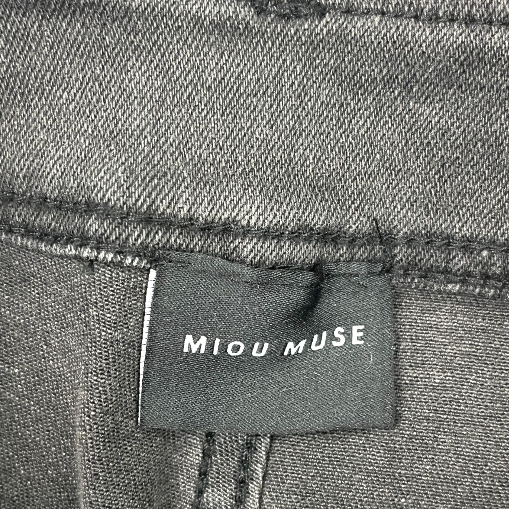 Vintage Miou Muse Pants Womens Dark Gray Stretch Wide Leg High Rise Raw Hem M W26 L27.5 Size 32" / US 10 / IT 46 - 2 Thumbnail