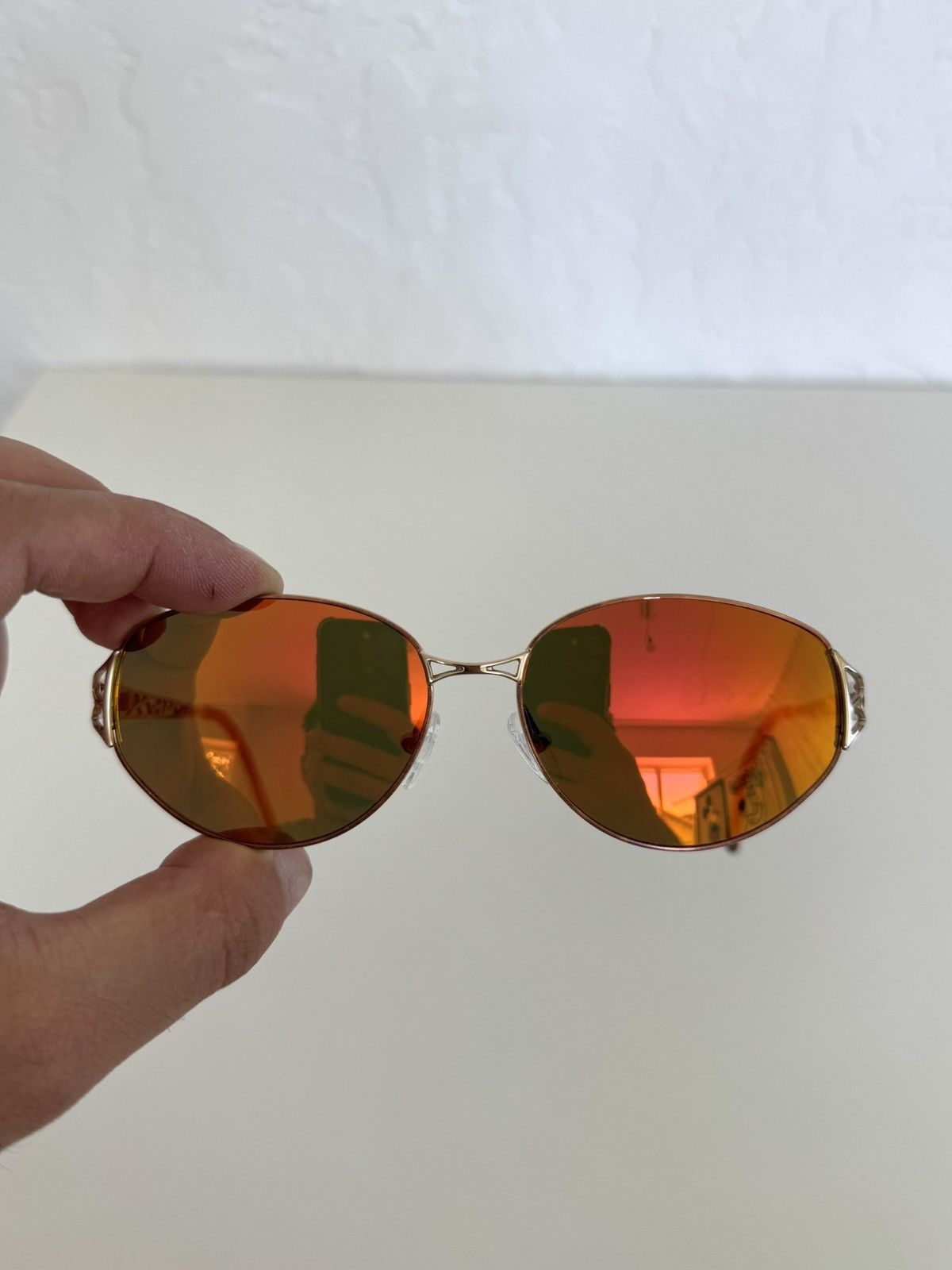 ★ DIOR 2925 CD GOLD CHAMELEON ART DECO SUNGLASSES 90S