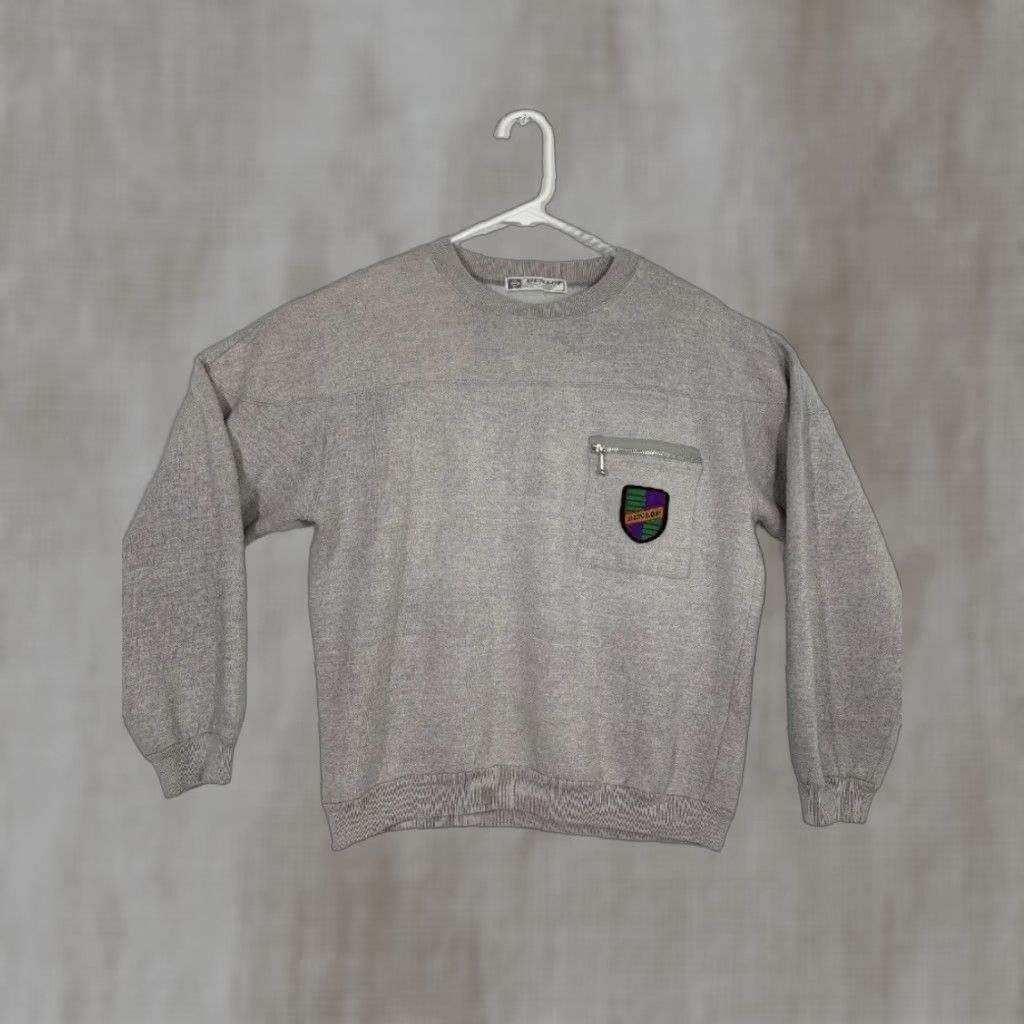 Dunlop VINTAGE 80s Dunlop Sport Gray Motorsports Crewneck Zip Pocket Sweater Womens L Gray Crewneck Zip Pocket Sweater Dunlop Mens? Size L / US 10 / IT 46 - 1 Thumbnail