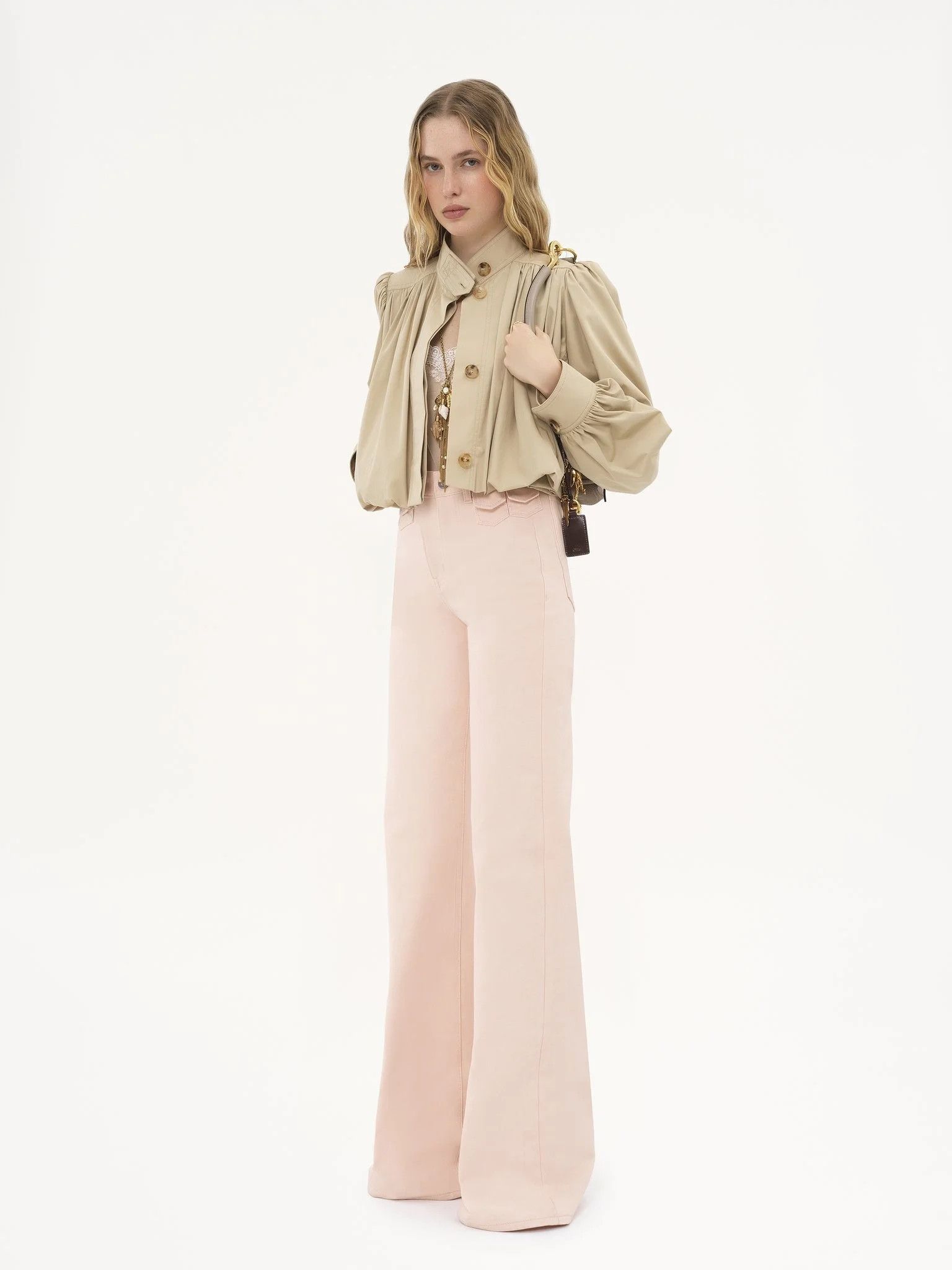 Chloe o1loc1c10326 High-Rise Flare Jeans in Airy Pink Size 27" / US 4 / IT 40 - 2 Thumbnail