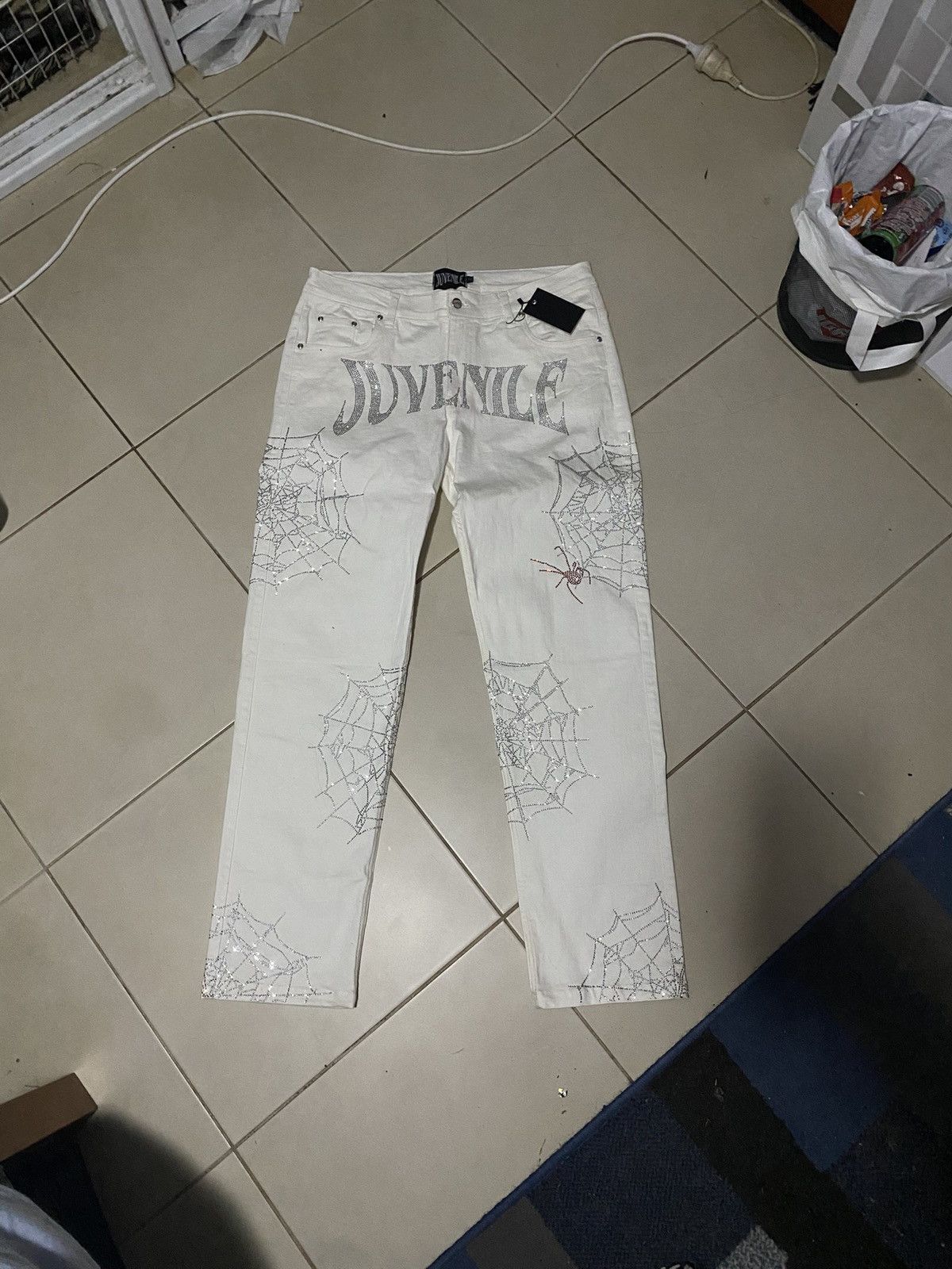 Other Juvenile white rhinestone jeans Size US 40 / EU 56 - 1 Thumbnail