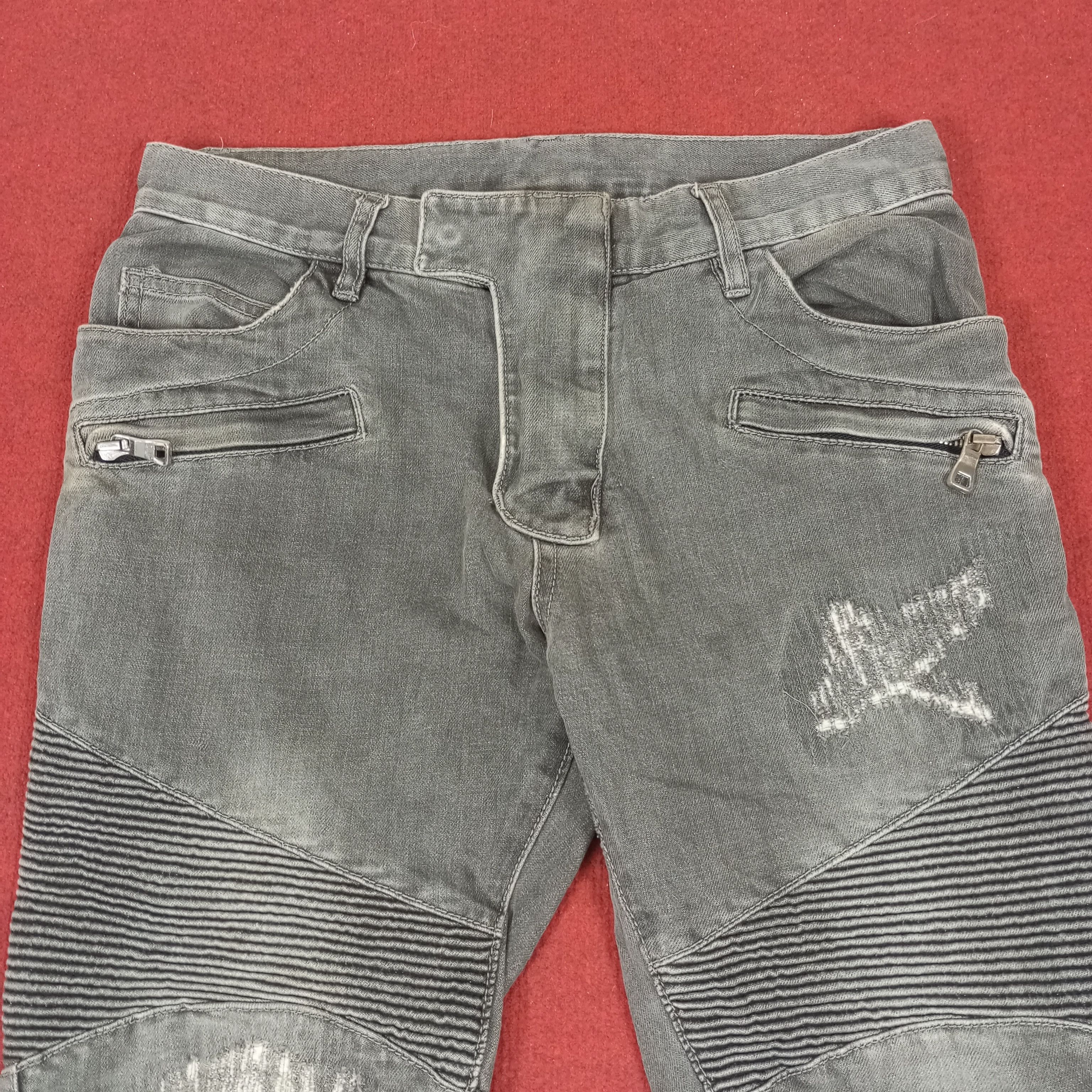 Vintage Balmain Jeans Bikers Riders Rock Punk Style Size US 30 / EU 46 - 2 Thumbnail