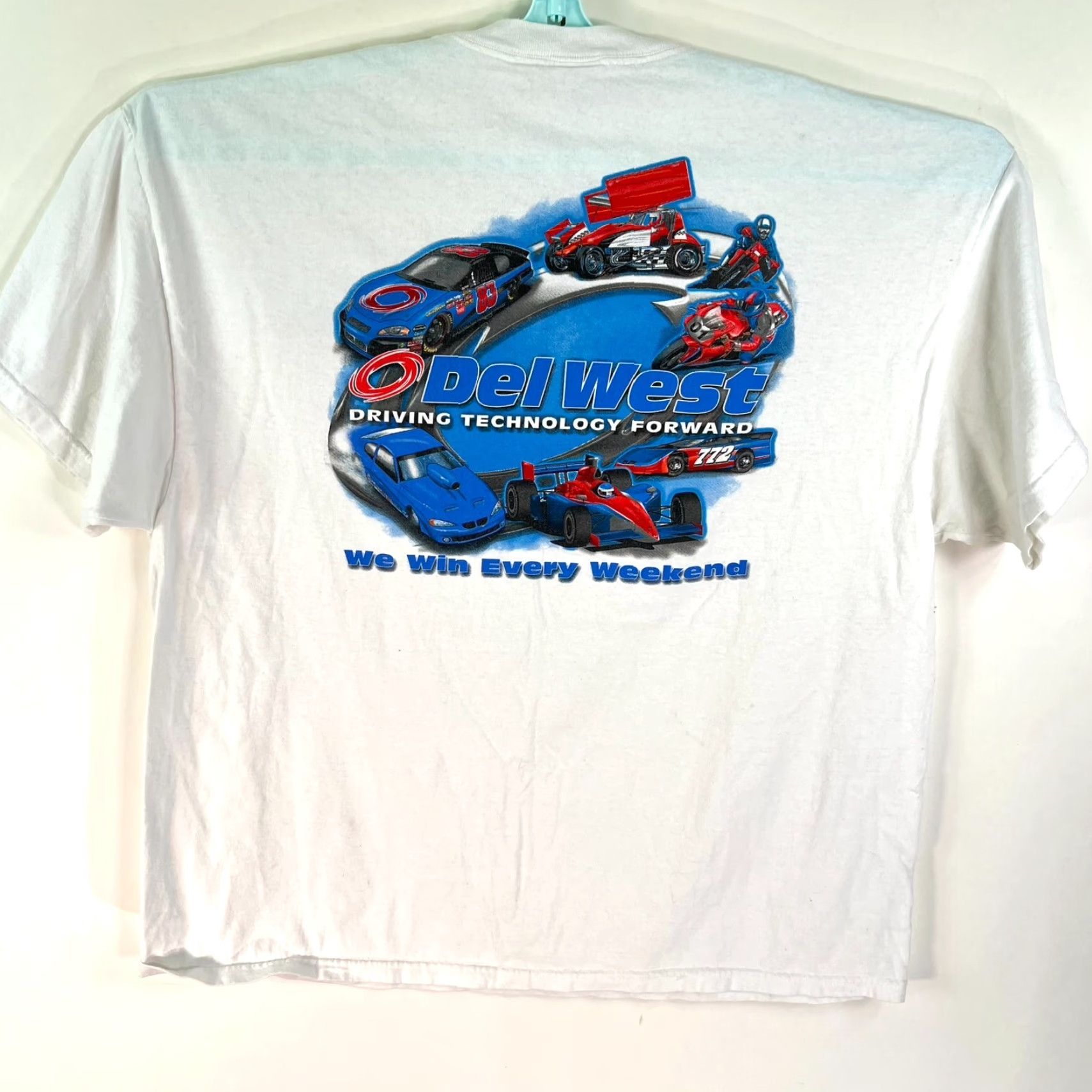 Delta Vintage Delta Racing T-Shirt Men’s 2XL White Cotton Short Sleeve All Seasons Graphic Print Size US XXL / EU 58 / 5 - 5 Thumbnail