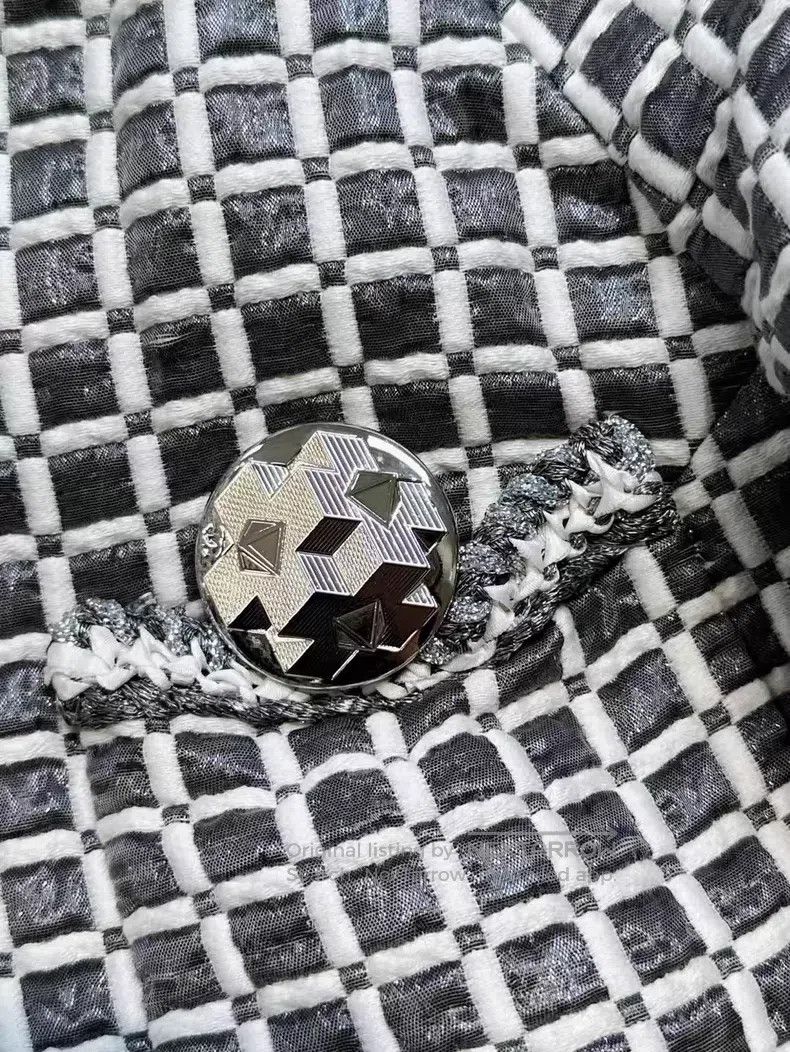Chanel Chanel Plaid stand-up collar large silver buckle two-pocke Size XS / US 0-2 / IT 36-38 - 4 Thumbnail