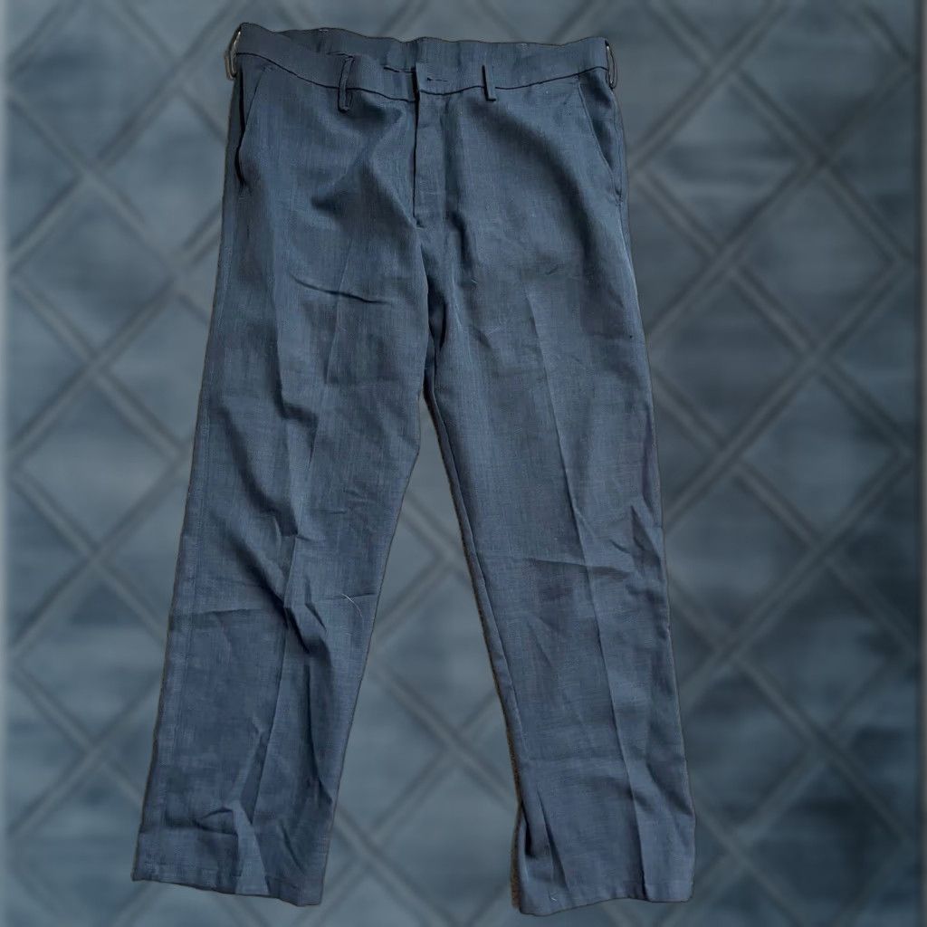 Haggar VINTAGE Haggar H26 Men's Chino Pants - Blue Cotton Blend Flat Front Straight Leg Regular Fit Size 36x30 Size US 36 / EU 52 - 1 Thumbnail