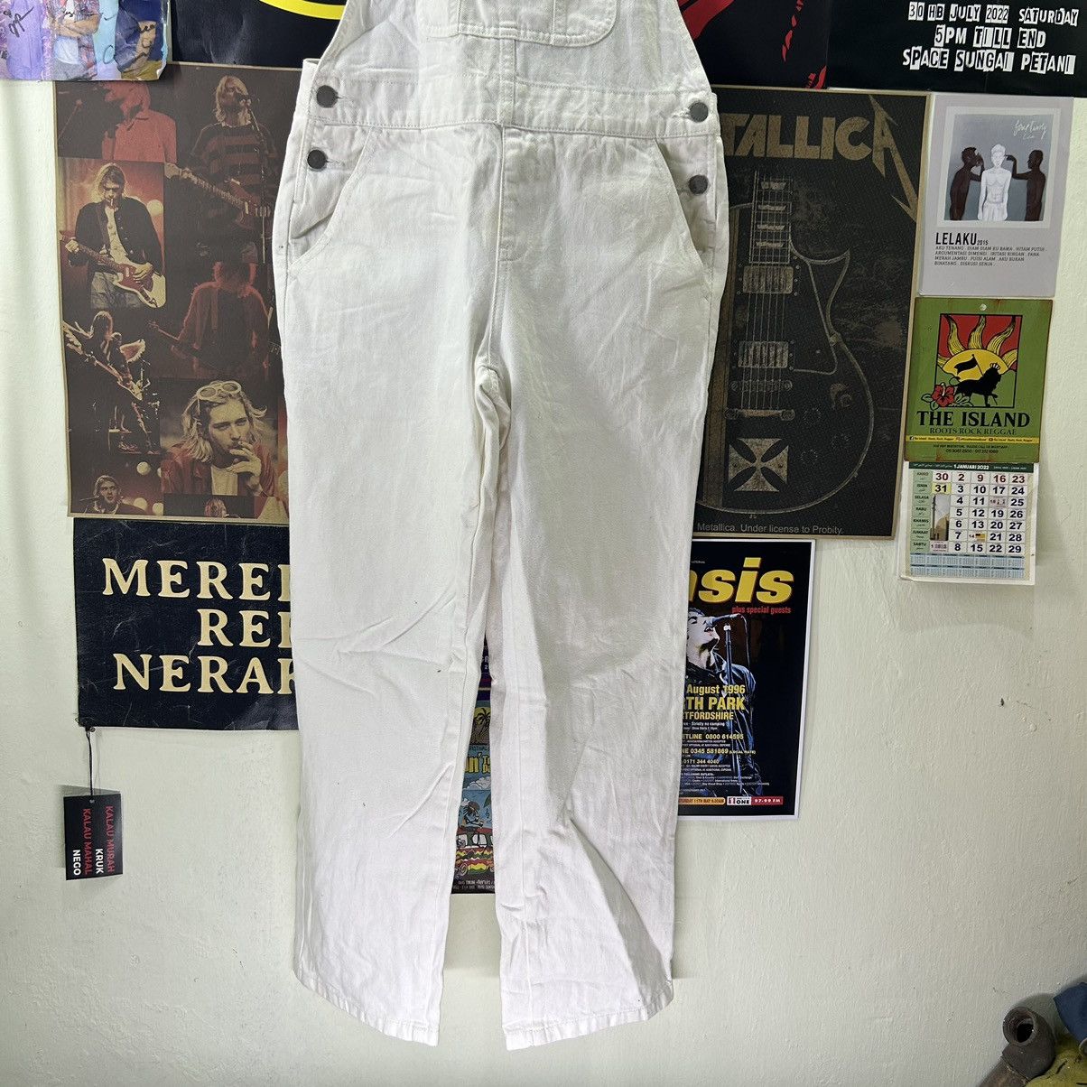 Vintage Vintage GU Jeans Bid White Jumpsuit Size 33" - 2 Thumbnail