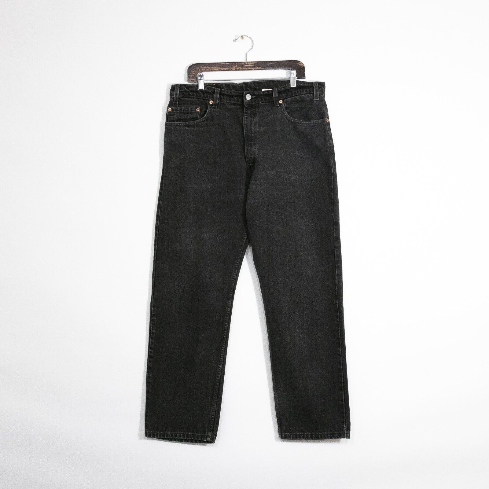 Vintage 90s Levis 505 Jeans 37x30 - Straight Leg Black Wash - Denim