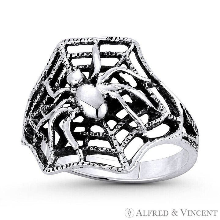 Other Spider on Web Arachnid Charm Ring in .925 Sterling Silver Size ONE SIZE - 1 Preview