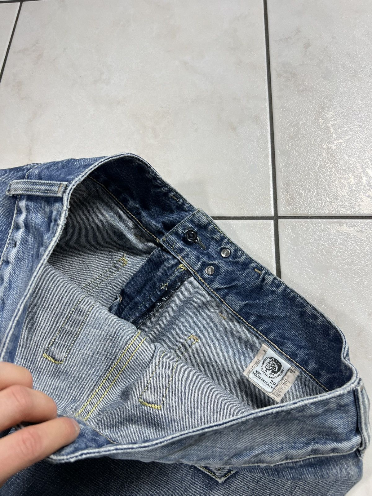 Diesel Vintage 90s Diesel y2k bootcut distressed denim jeans flared Size 29" - 16 Thumbnail