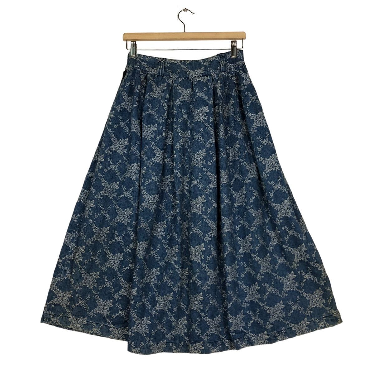 Hysteric Glamour 🔥VINTAGE INDIGO BLUE BLUE JAPAN SKIRT FIORUCCI OVERPRINT Size 26" / US 2 / IT 38 - 8 Thumbnail