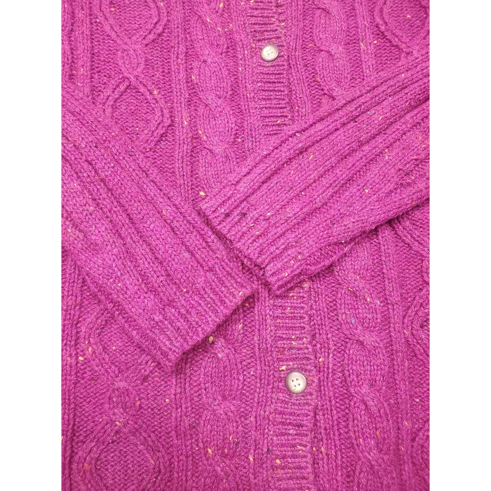 Other Women's Vintage Sarah Bentley P/L Purple Cable Knit Cardigan Size L / US 10 / IT 46 - 6 Thumbnail