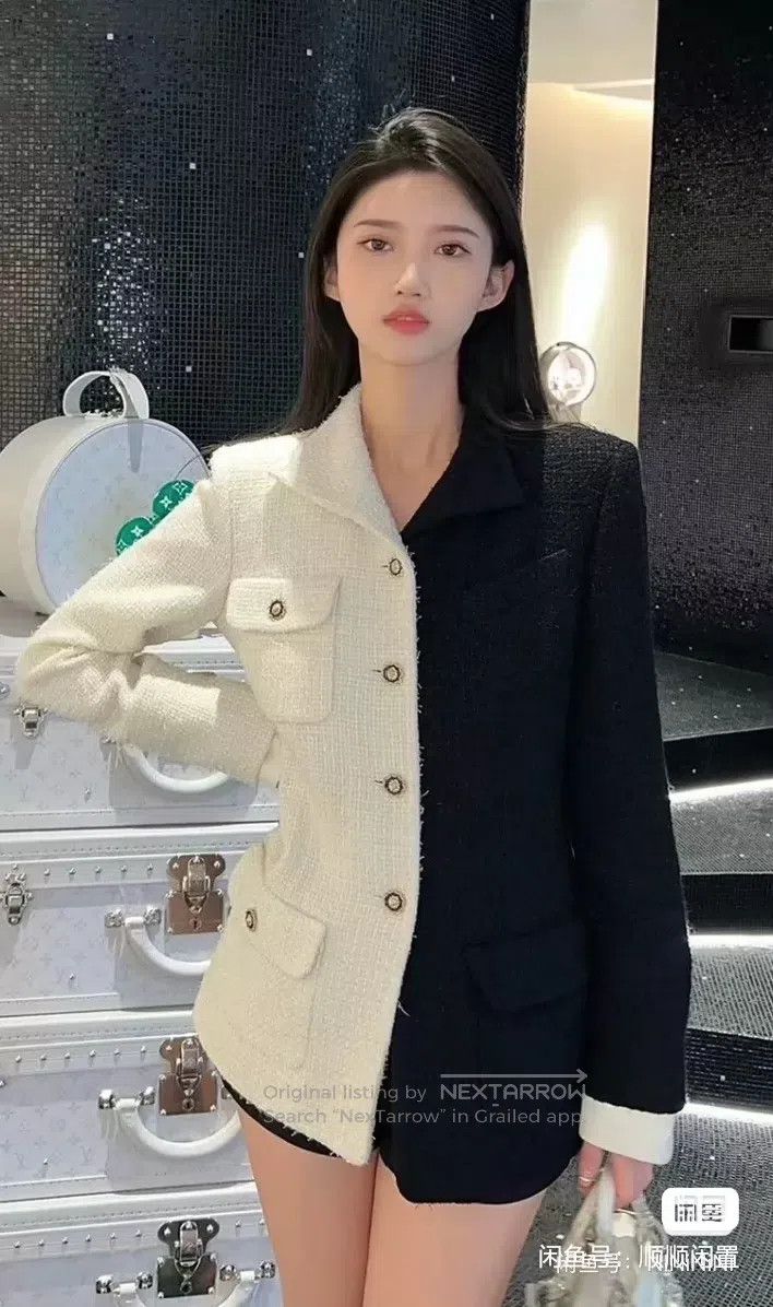 Chanel Chanel Black and white colour-blocked coat Size S / US 4 / IT 40 - 8 Thumbnail