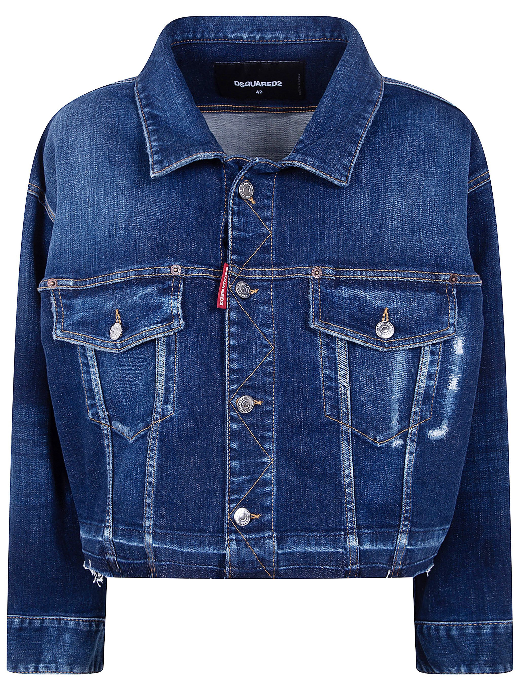 Dsquared2 CROPPED JEANS JACKET Size M / US 6-8 / IT 42-44 - 1 Thumbnail