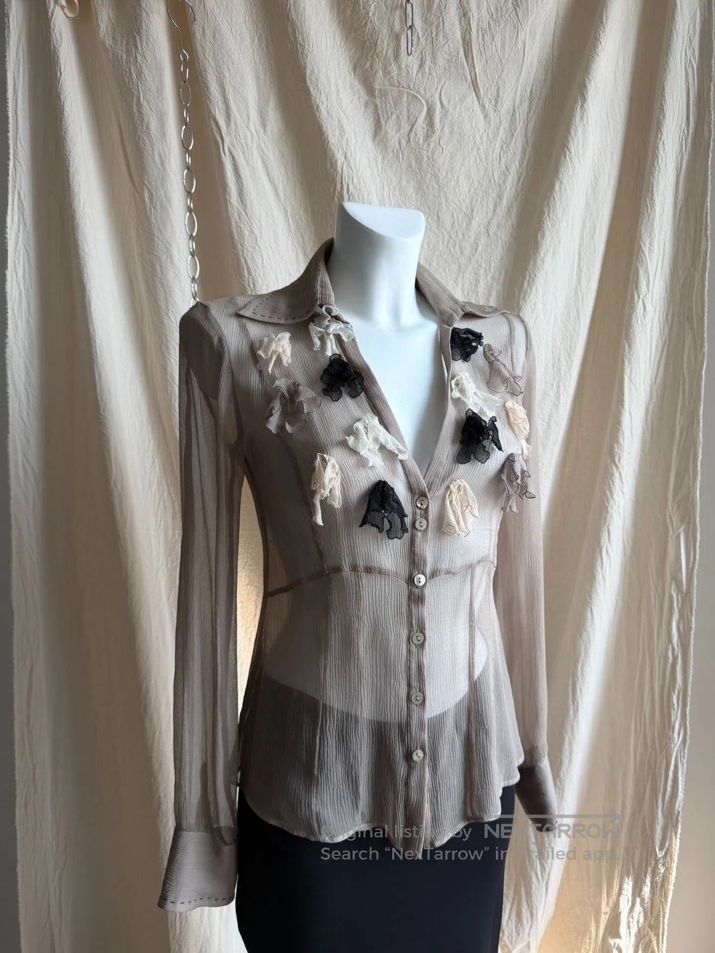 Other PAOLAFRANI Silk Sheer Large Neck Shirt. Size M / US 6-8 / IT 42-44 - 4 Thumbnail
