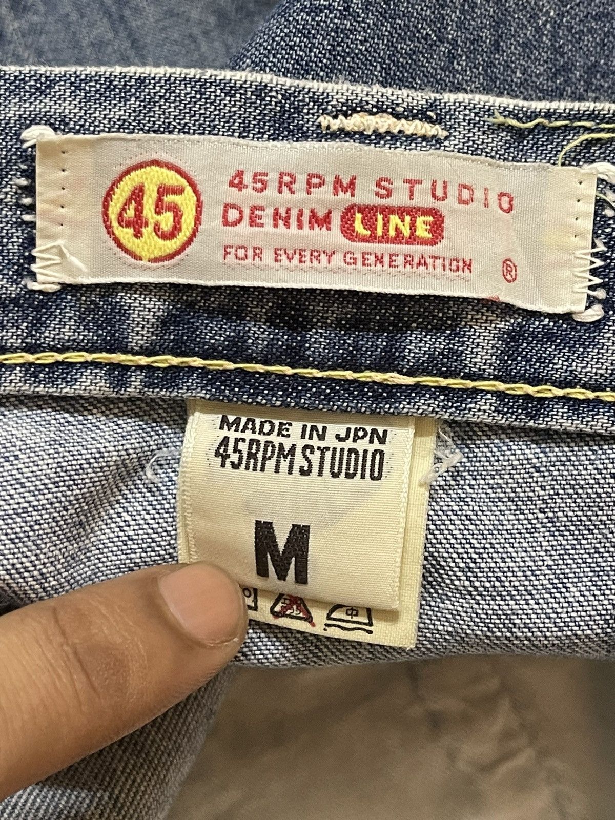 45rpm Vintage Japan 45Rpm Blue Wash Carpenter Baggy Denim Size US 28 / EU 44 - 10 Thumbnail