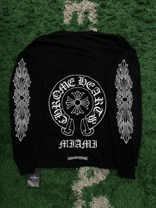 Chrome Hearts Chrome Hearts Long Sleeve T Shirt Black Horseshoe Miami ...