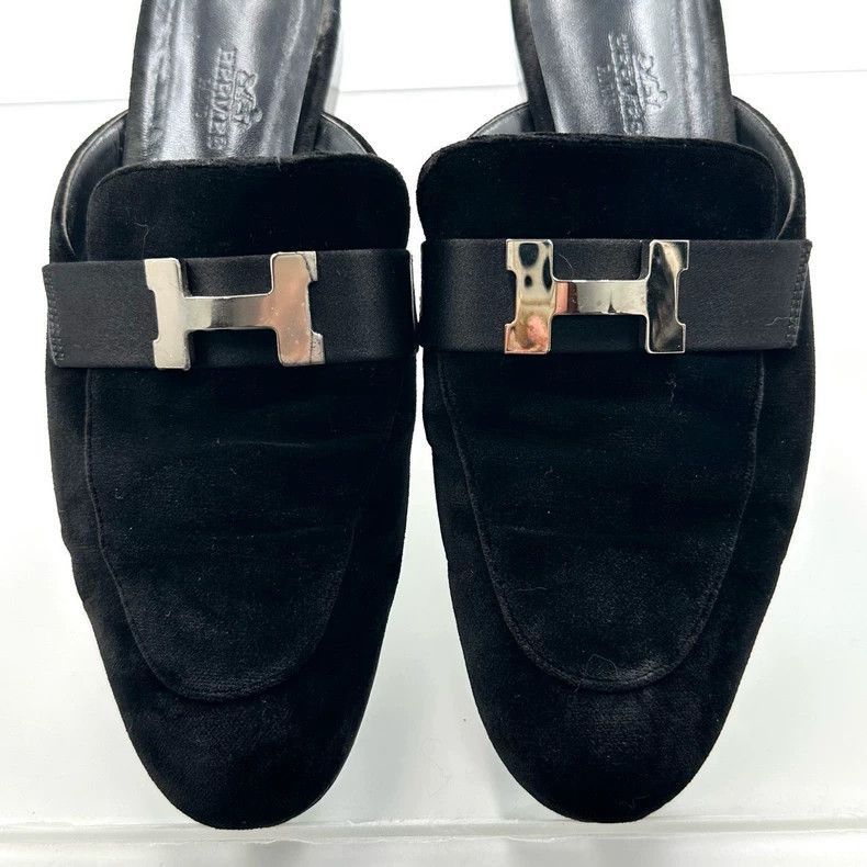 Hermes Hermes Black Velvet SlipOn Shoes-2506 Size US 6 / IT 36 - 5 Thumbnail