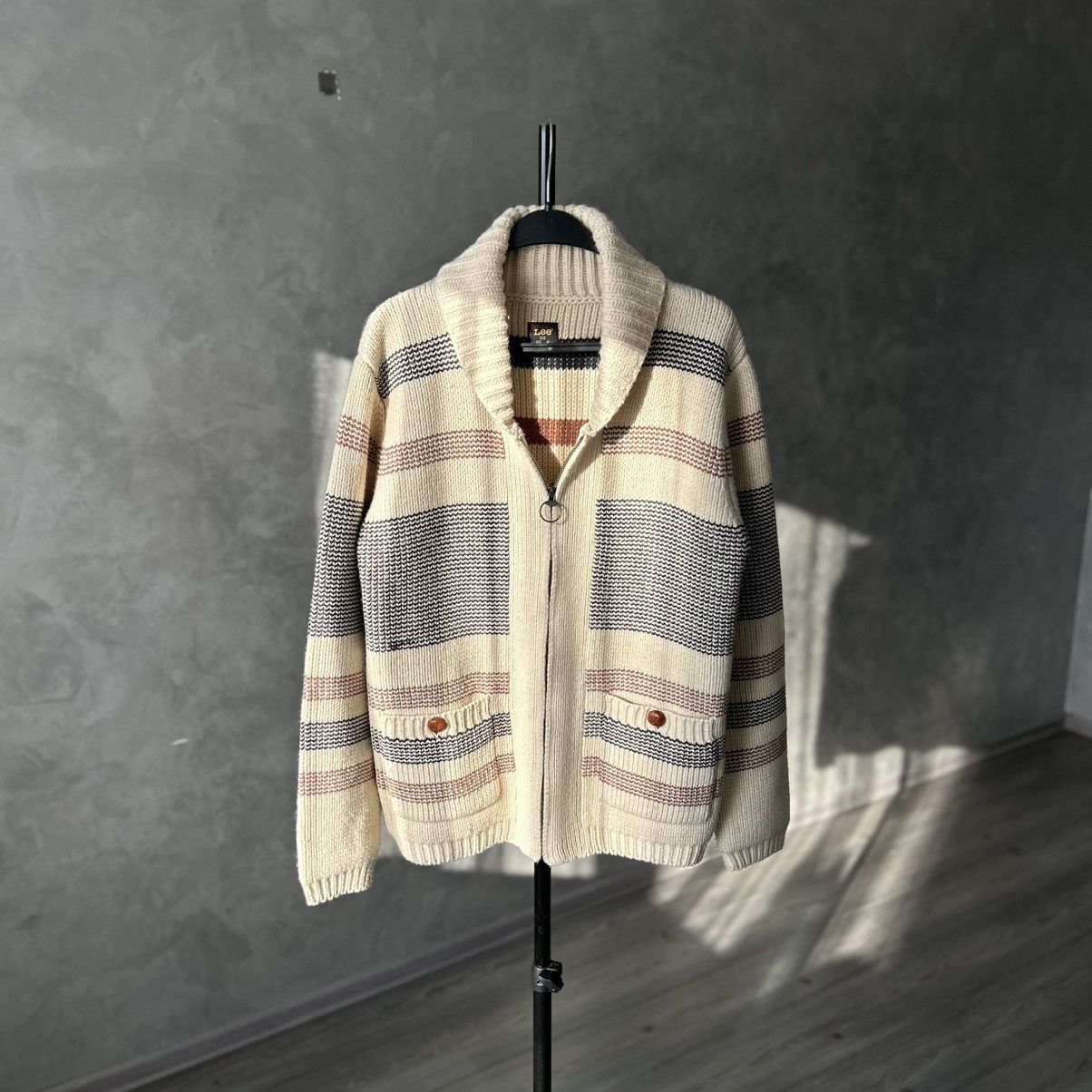Lee Lee 101 Shawl Neck Knit Wool Cardigan M Size US M / EU 48-50 / 2 - 2 Thumbnail