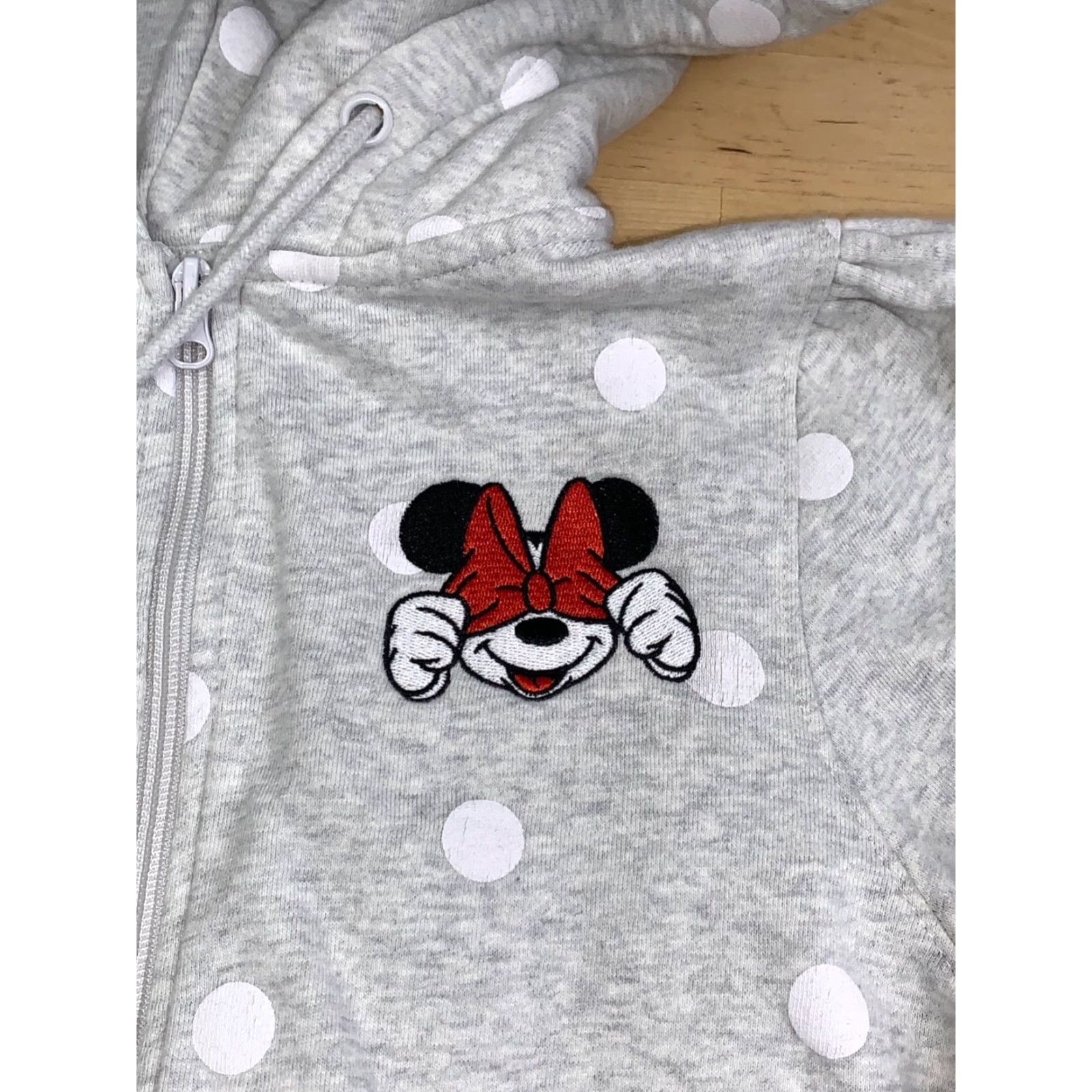 Disney Disney Parks Minnie Mouse Polka Dot Hoodie Jacket Women S Gray Zip Hoodie Size S / US 4 / IT 40 - 4 Thumbnail
