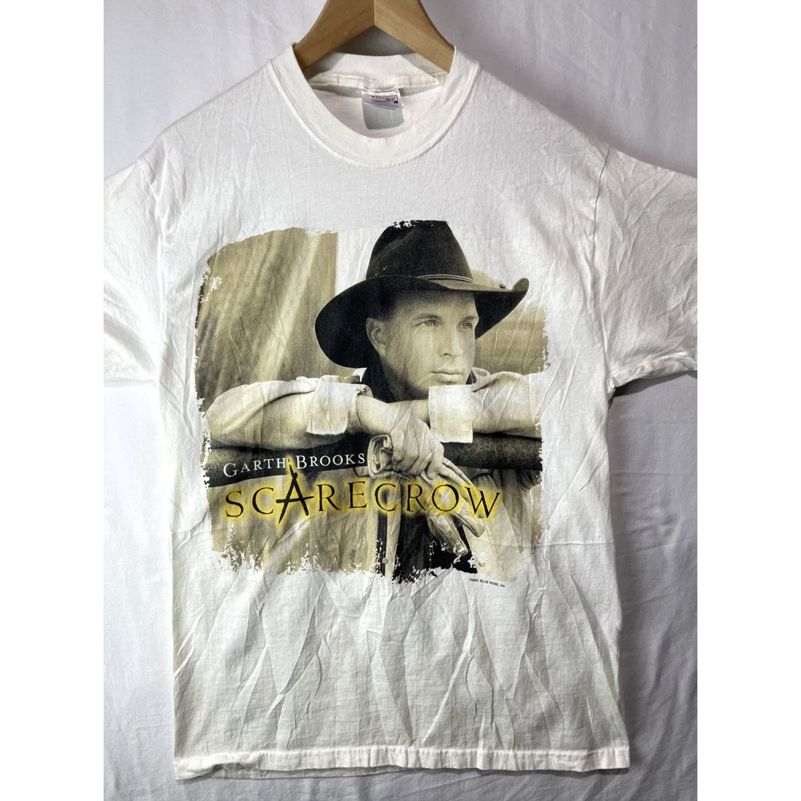 Hanes VINTAGE Garth Brooks Shirt Mens Medium Scarecrow Single Stitch Y2K Cowboy Country Music Hanes Cotton White Crew Neck Graphic Print T-Shirt Mens Size US M / EU 48-50 / 2 - 2 Thumbnail