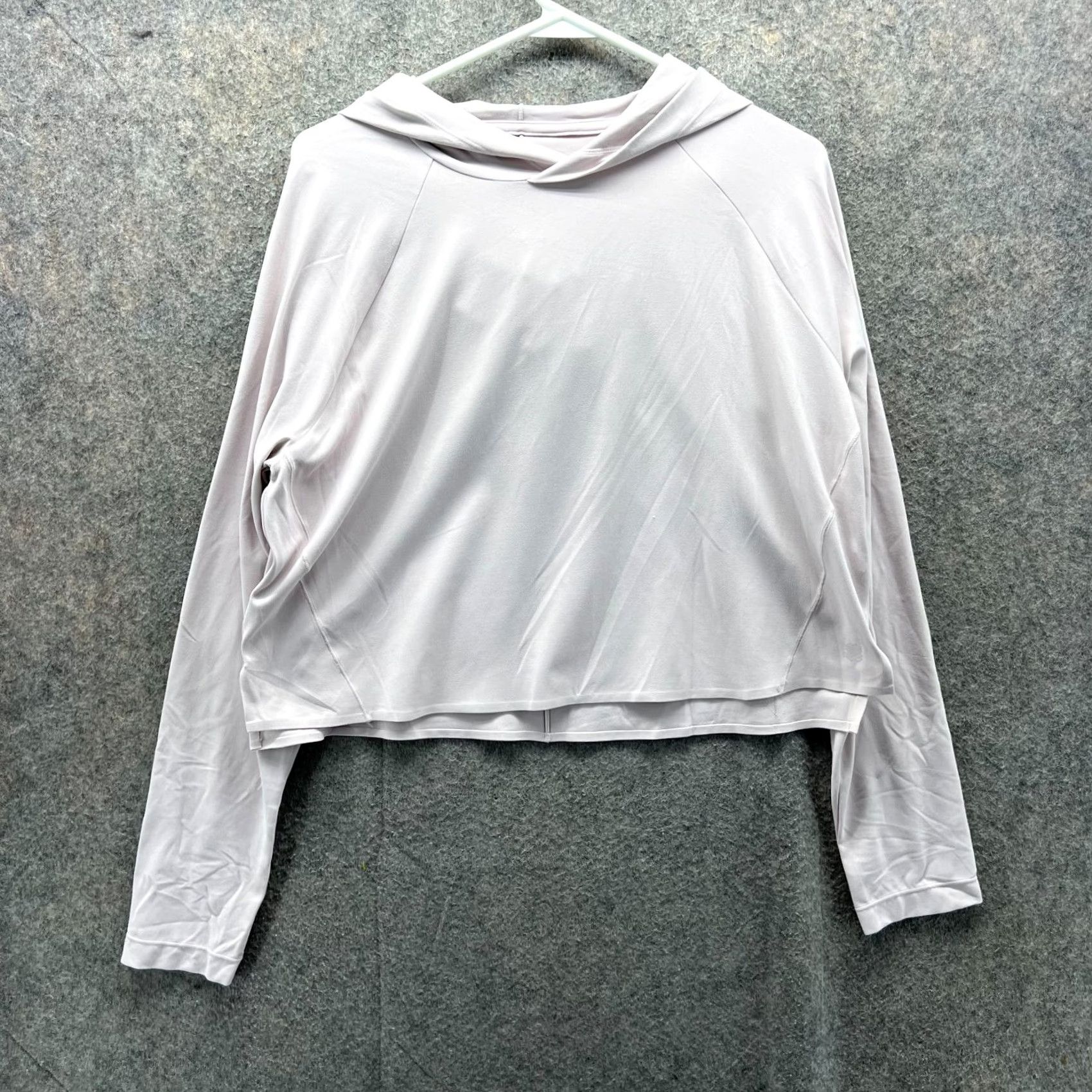 Vintage FLX Hoodie Womens Medium Pastel Pink Cropped Active Nylon Lightweight Sweatshirt Size M / US 6-8 / IT 42-44 - 2 Thumbnail