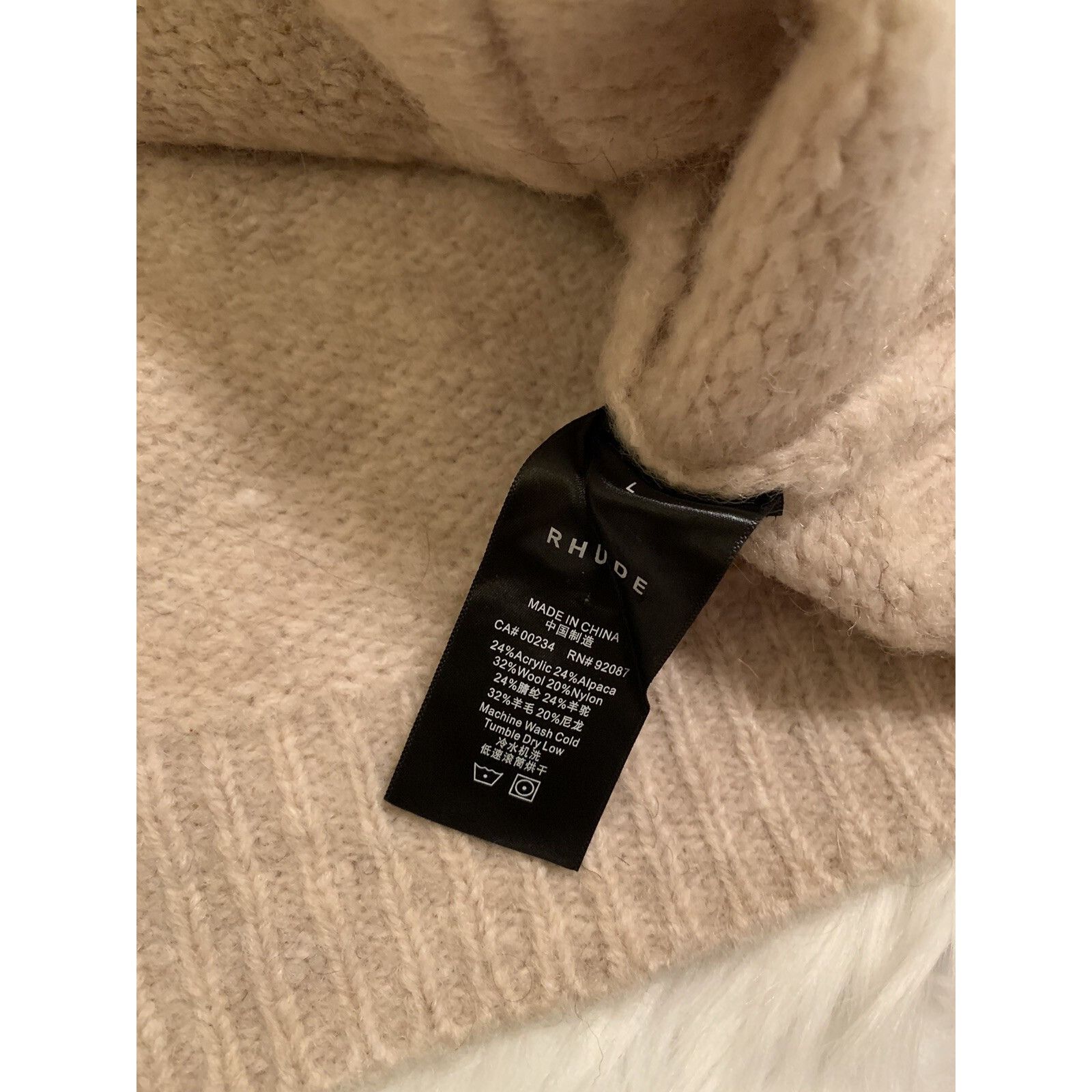 Rhude Rhude Monte Carlo Cardigan Sweater Knit Beige Black Alpaca L Size US L / EU 52-54 / 3 - 3 Thumbnail