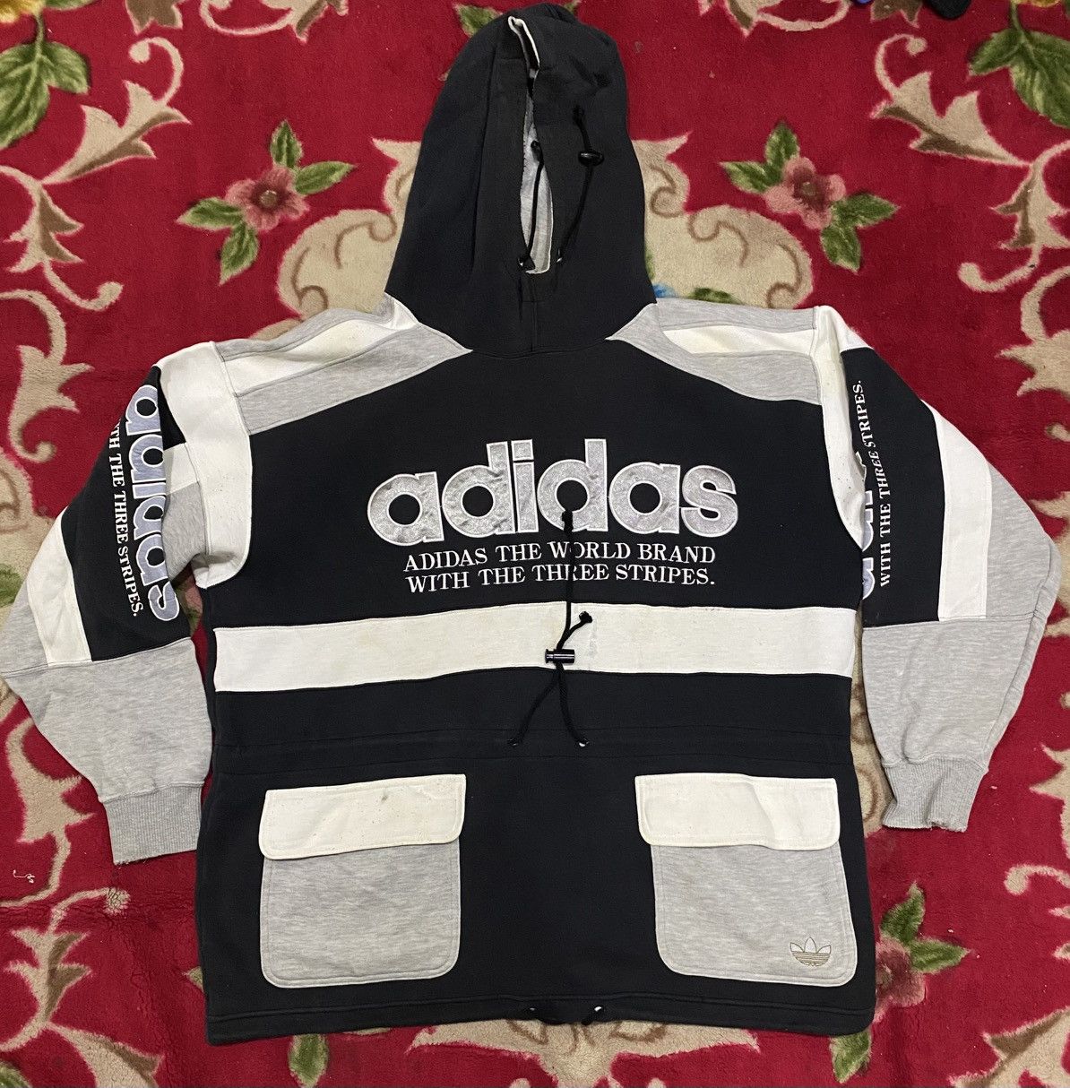 Adidas Vintage Adidas Hoodie Big Logo Pullover Sweatshirt Hoodie Size US L / EU 52-54 / 3 - 1 Thumbnail