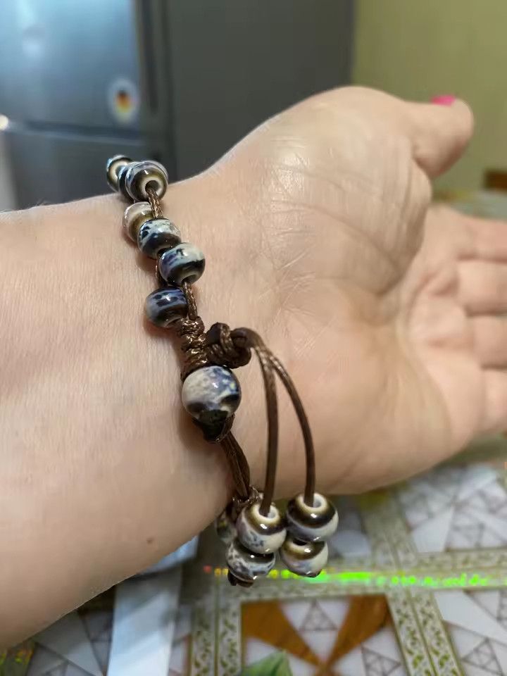 Handmade Butterfly Shell Ceramic Bracelet Jewelry Gift For Her Size ONE SIZE - 3 Thumbnail