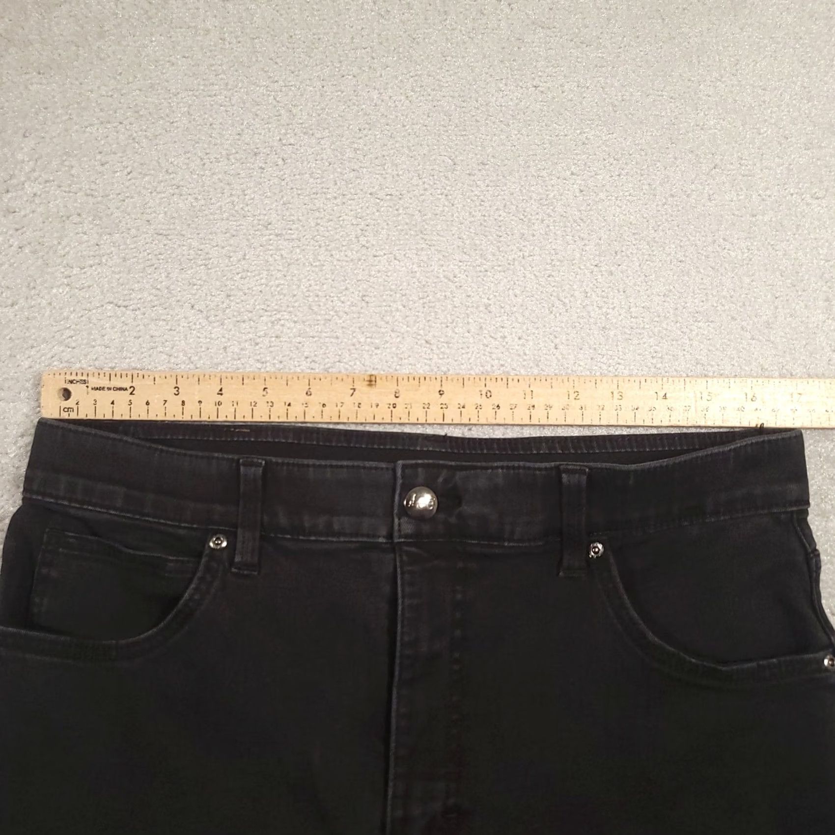 Lee Lee Women's Skinny Jeans Black Denim High Rise 16 Long Slim Fit Jeans Size 38" / US 16 / IT 52 - 2 Thumbnail
