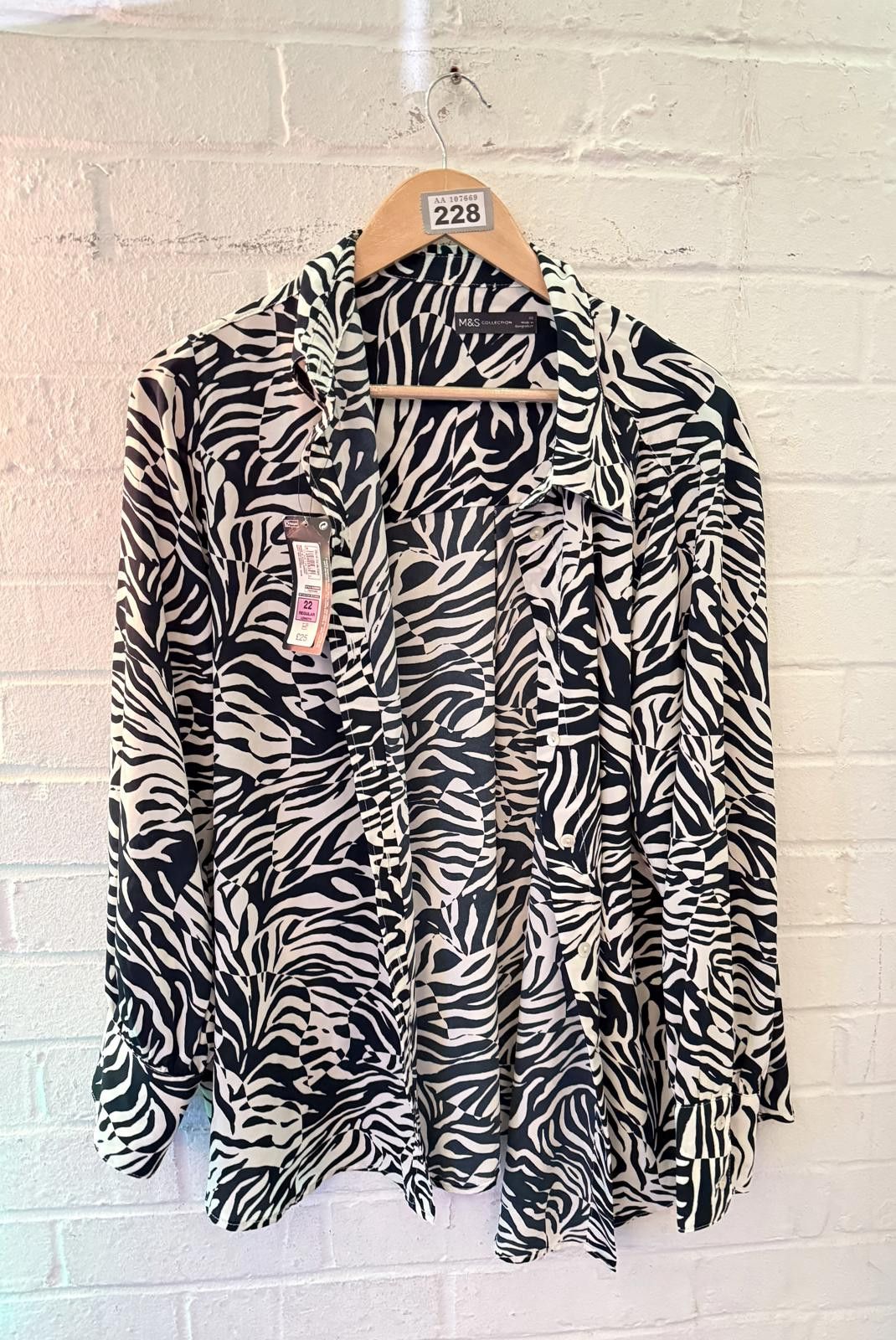 Other M&S Collection Women's Zebra Print Blouse Size 22 Size ONE SIZE - 1 Thumbnail